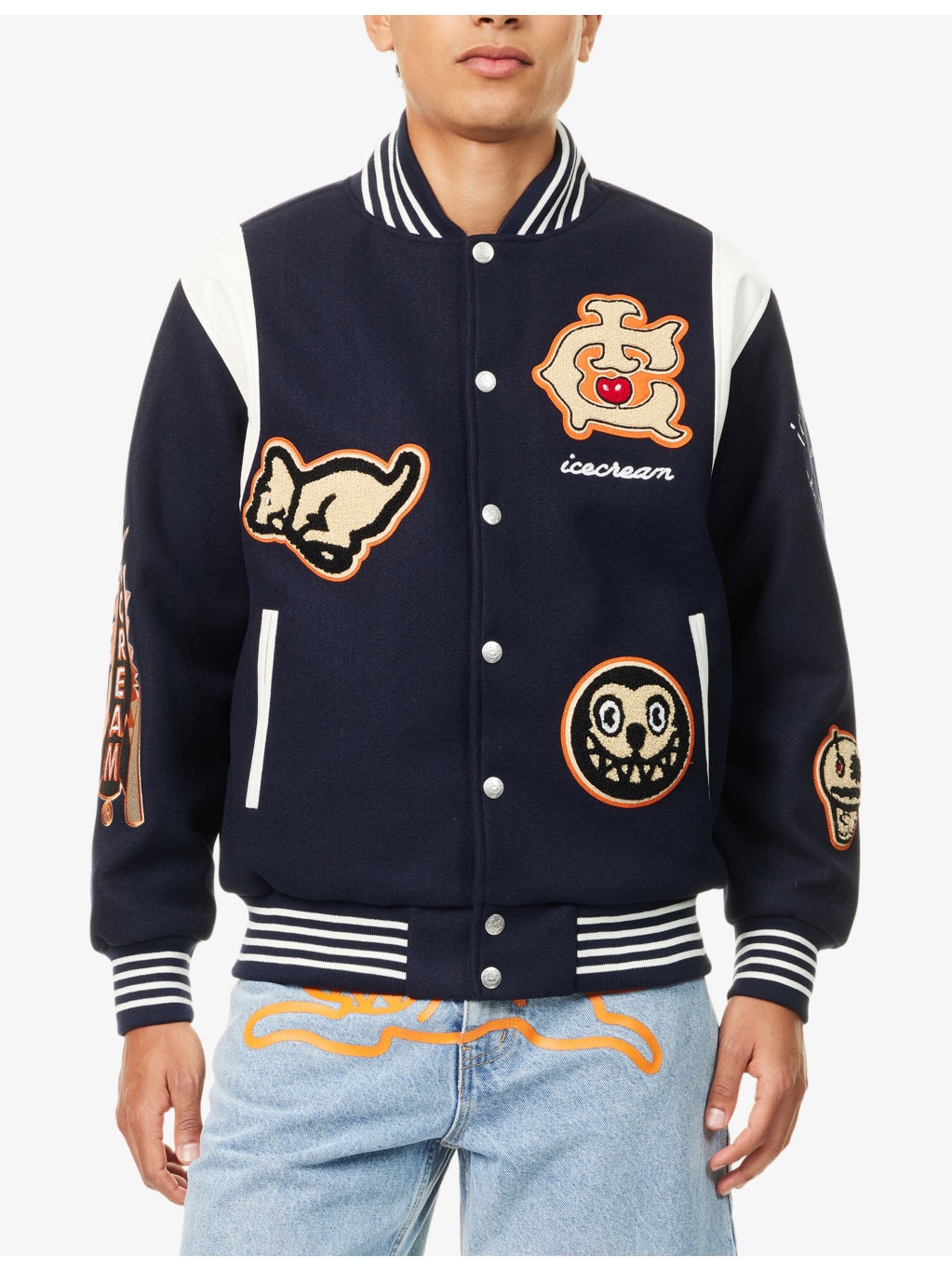 Collegiate Patch Brushed-Fleece Varsity Jacket - 3
