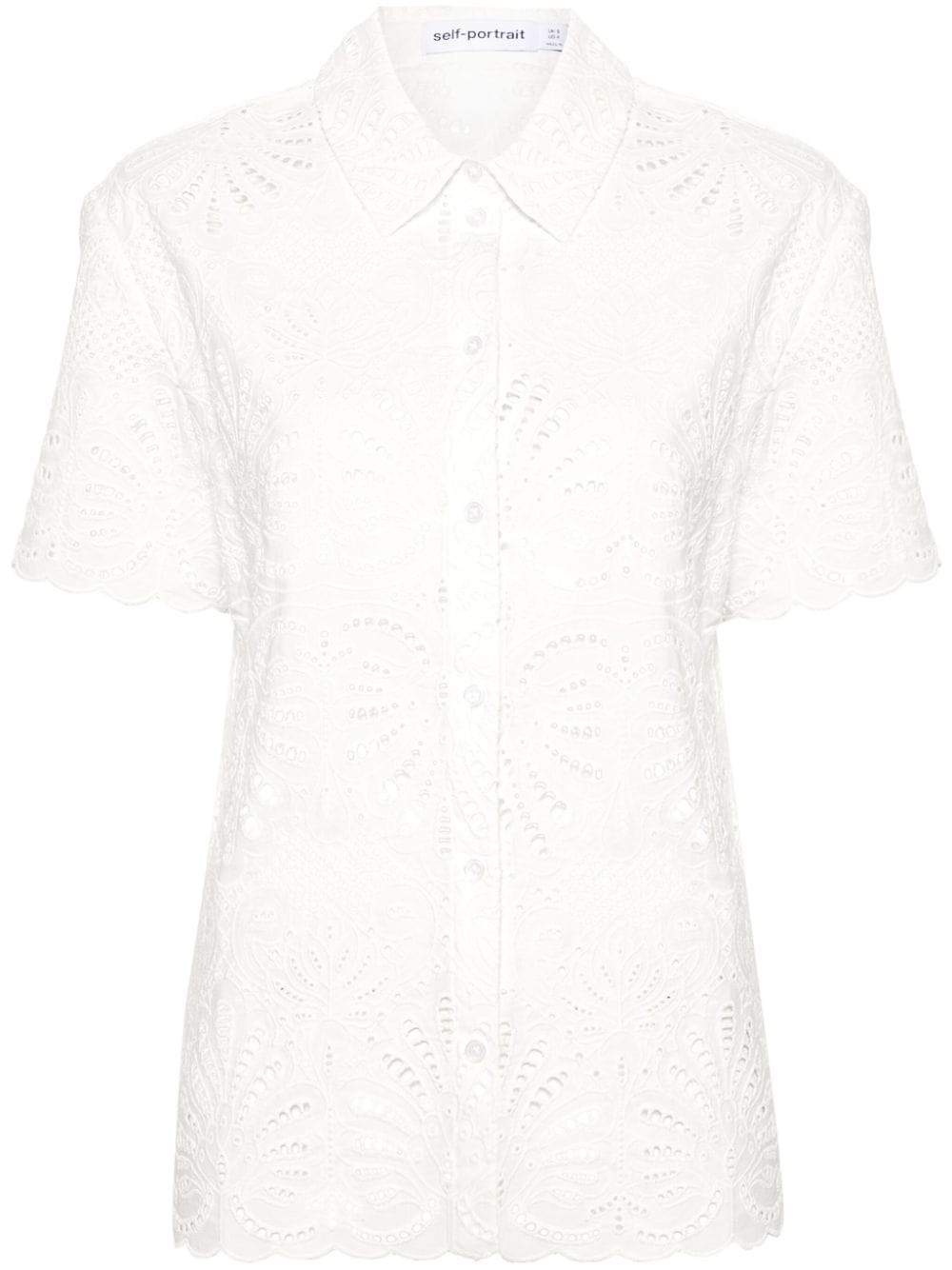 broderie-anglaise cotton shirt - 1