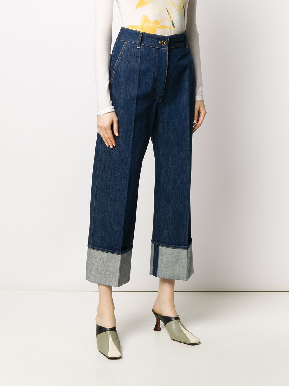 high-rise cuffed jeans - 3