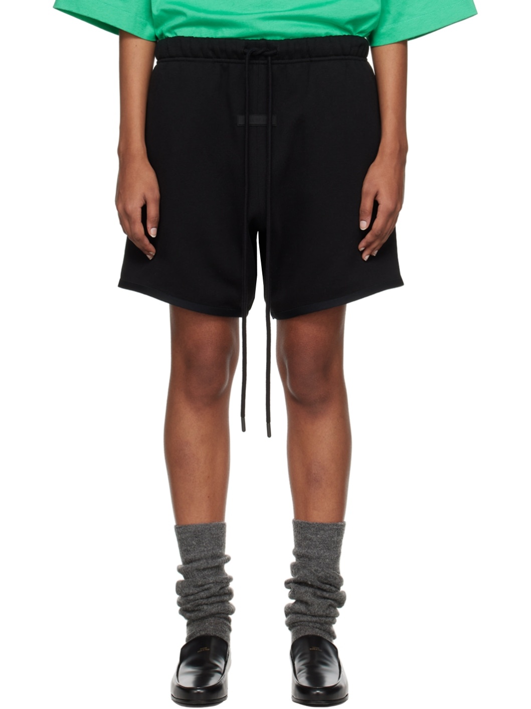 Black Drawstring Shorts - 1