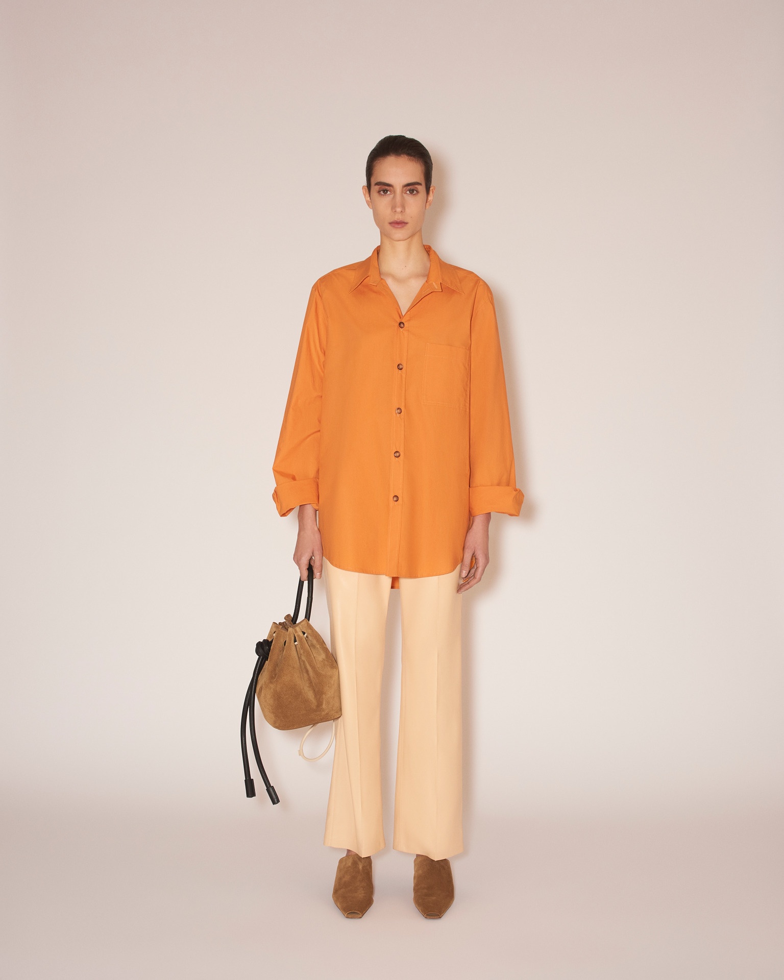 MYA - Light poplin classic shirt - Orange - 3