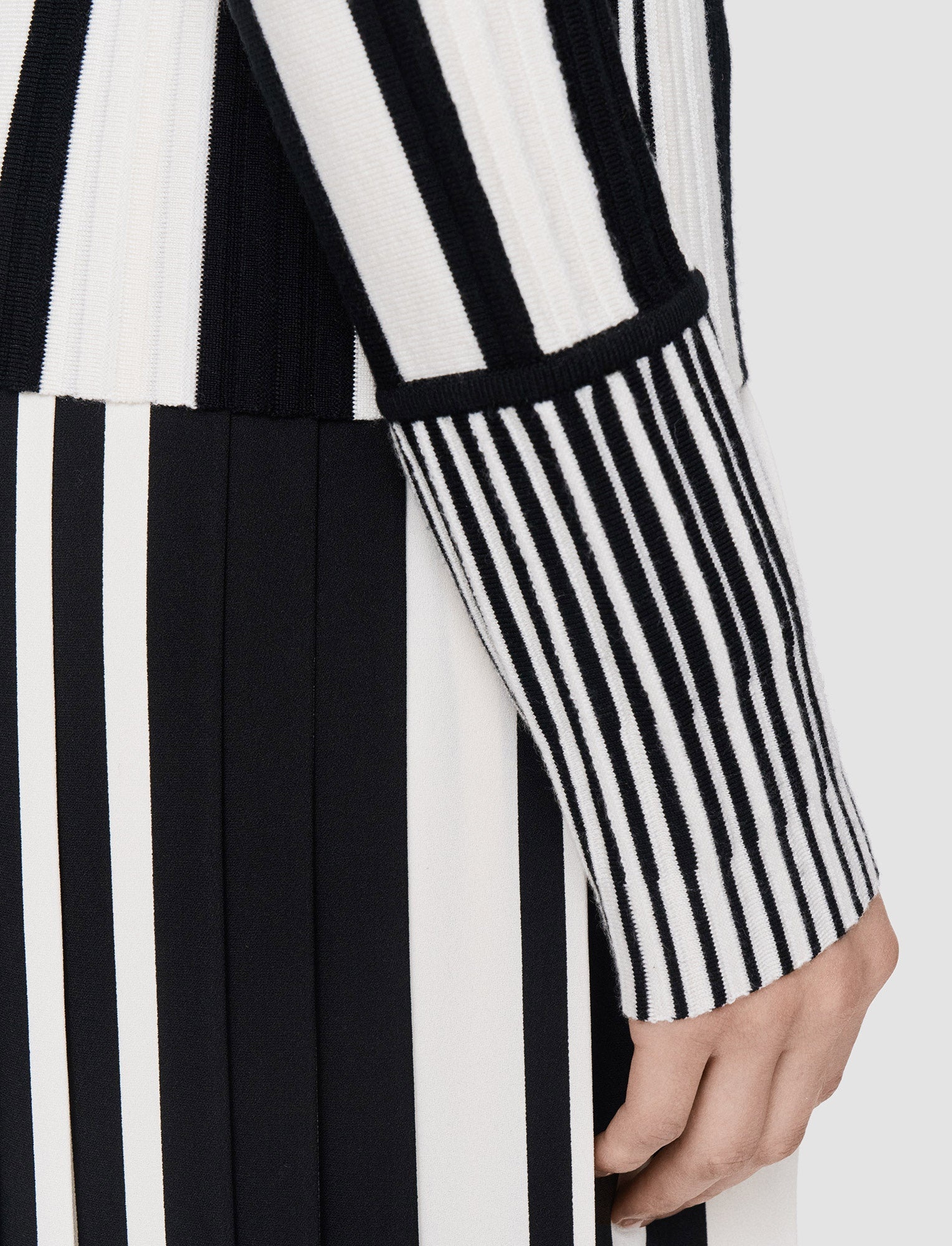 Stripes and Pleats High Neck Jumper - 5