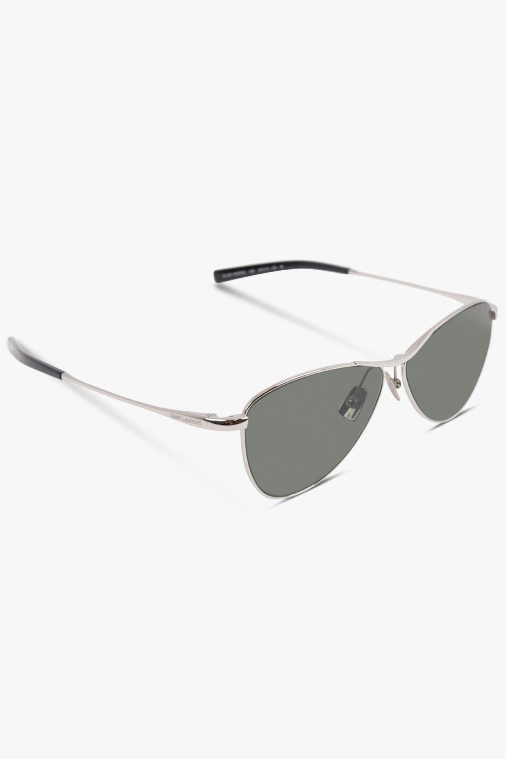 SL 831 ANGLED AVIATOR SUNGLASSES | BLACK/SILVER - 2