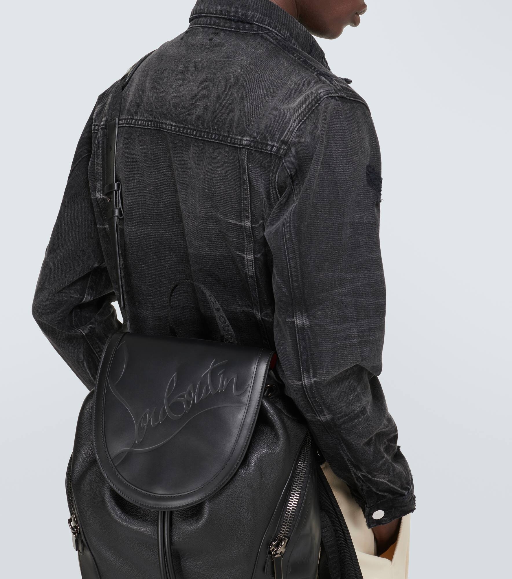 Explorafunk logo leather backpack - 3