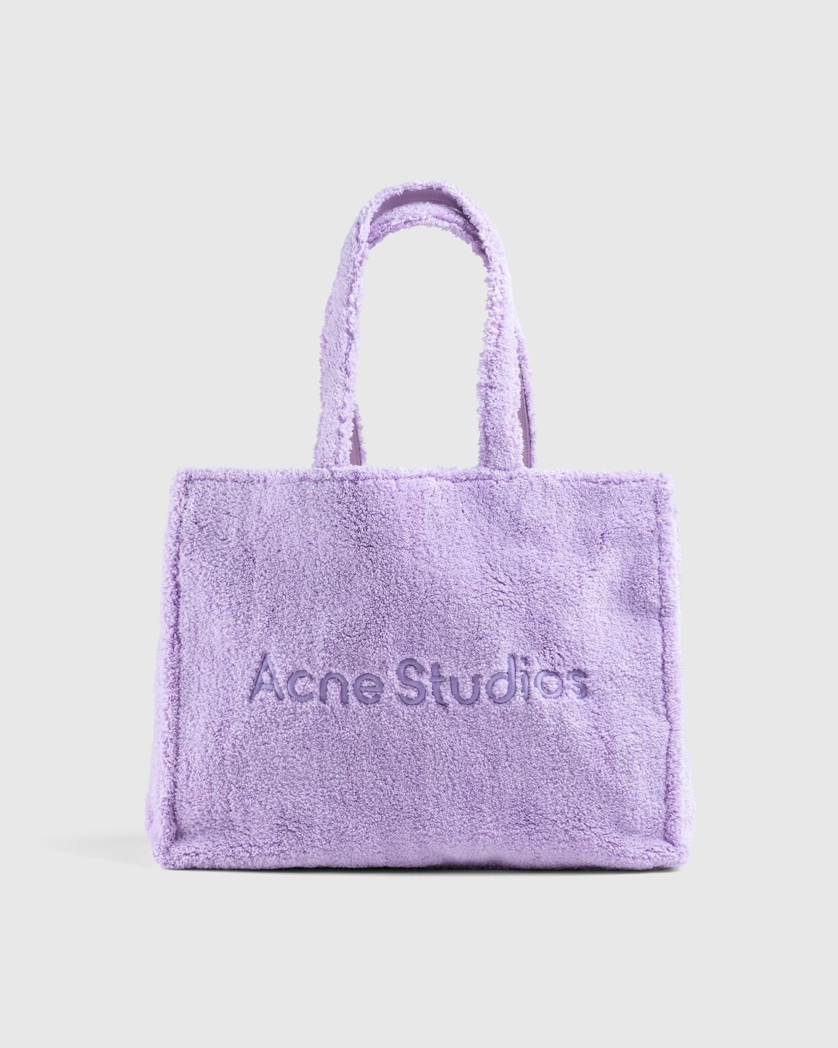 Acne Studios – Furry Logo Shoulder Tote Bag Lilac Purple - 1