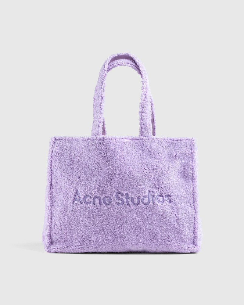 Acne Studios – Furry Logo Shoulder Tote Bag Lilac Purple 1