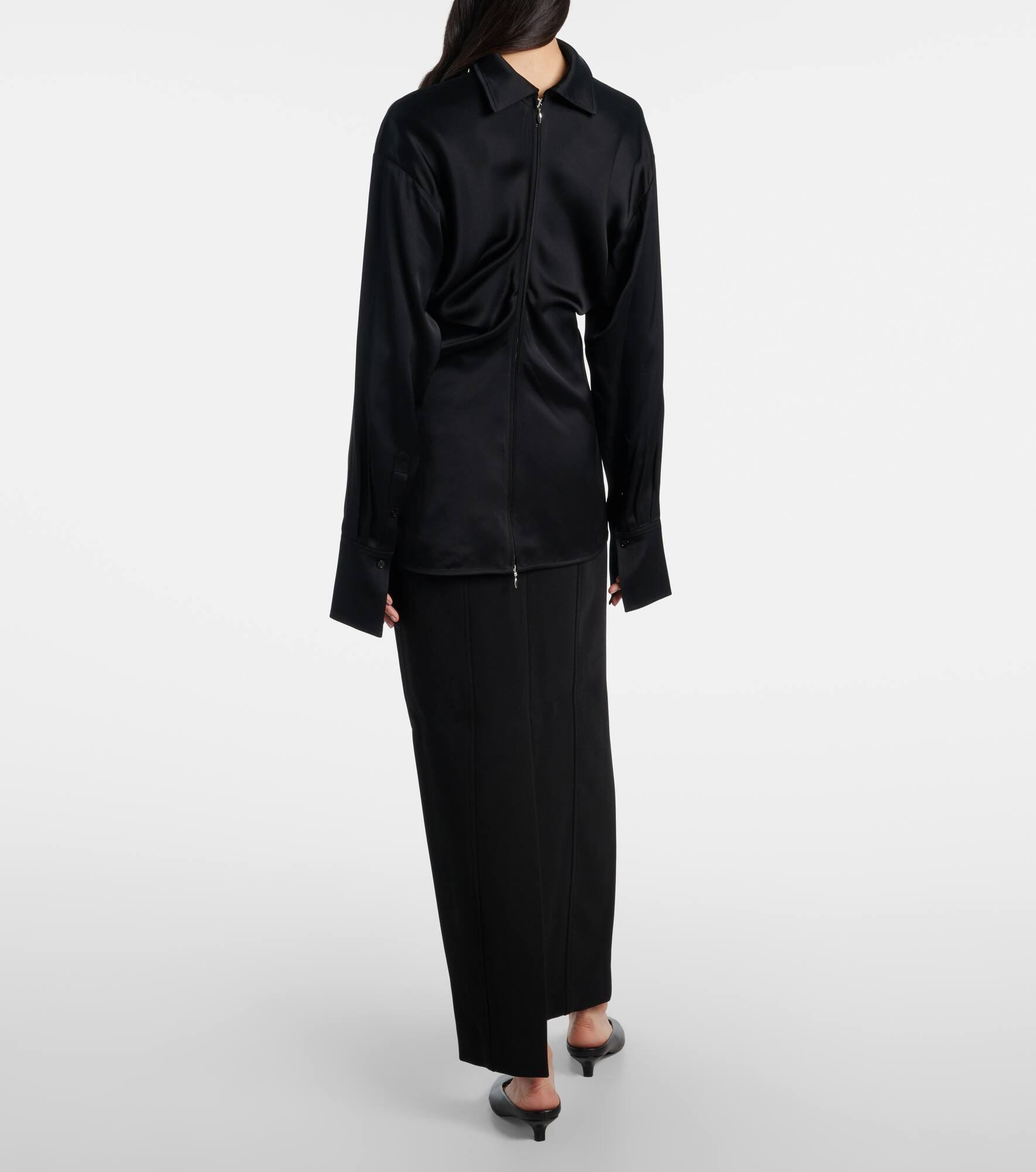 Gathered satin top - 3