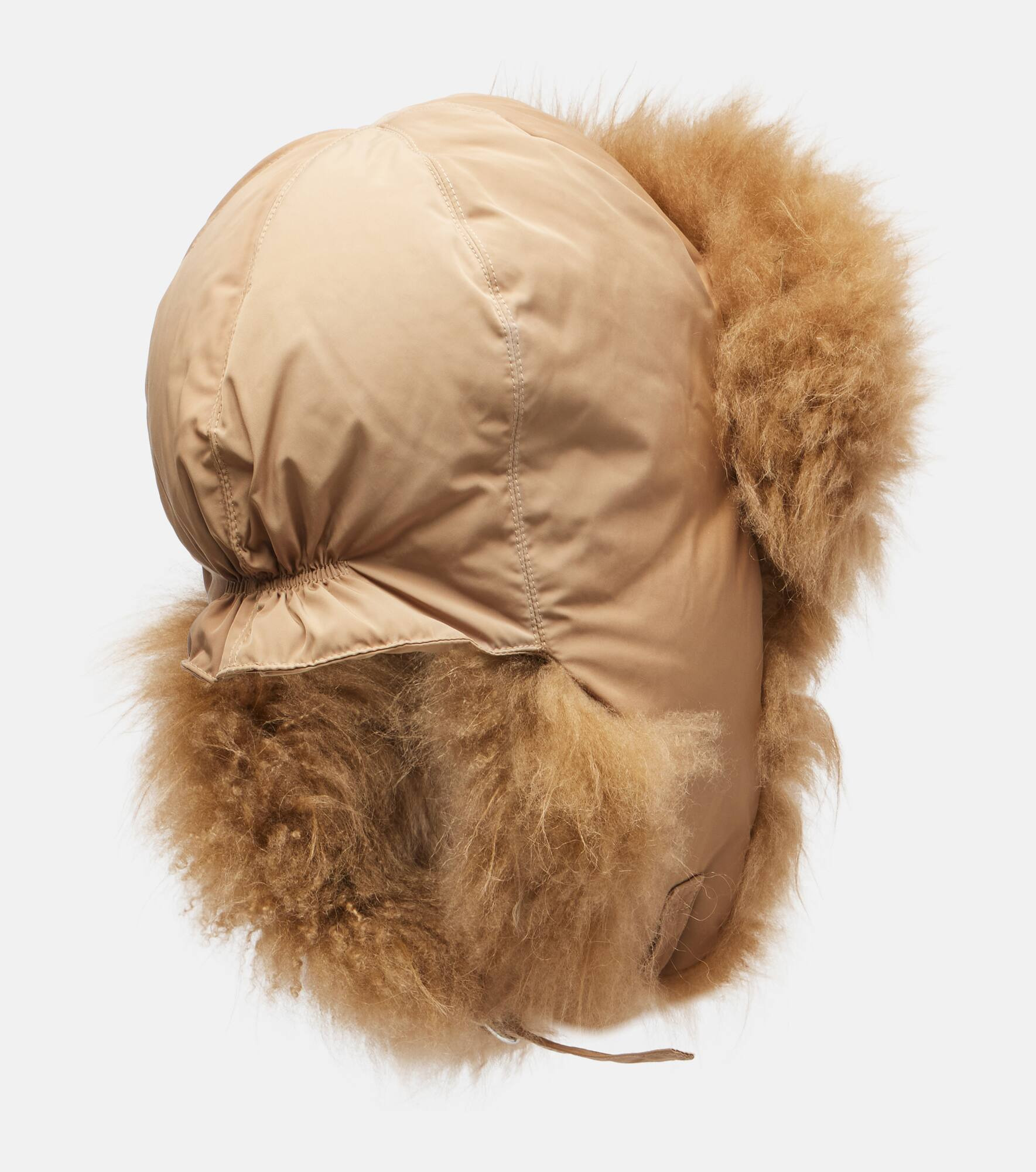 Shearling-trimmed down hat - 4