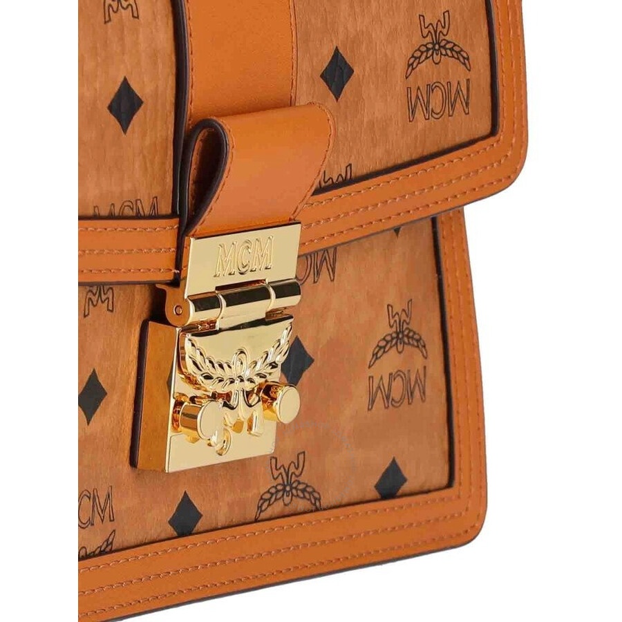 MCM Visetos Tracy Shoulder Bag - Cognac - 4