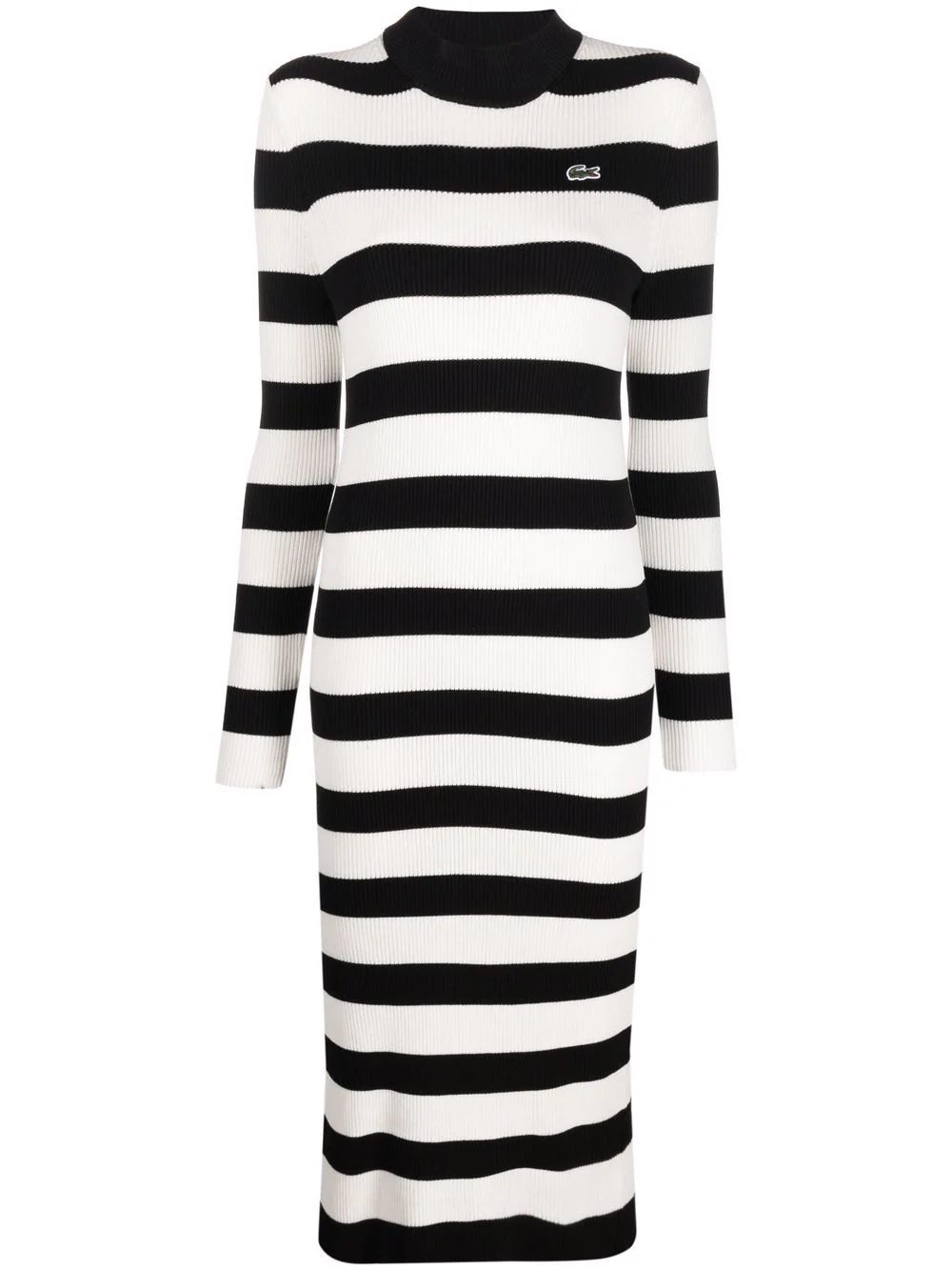 striped long-sleeved dress - 1