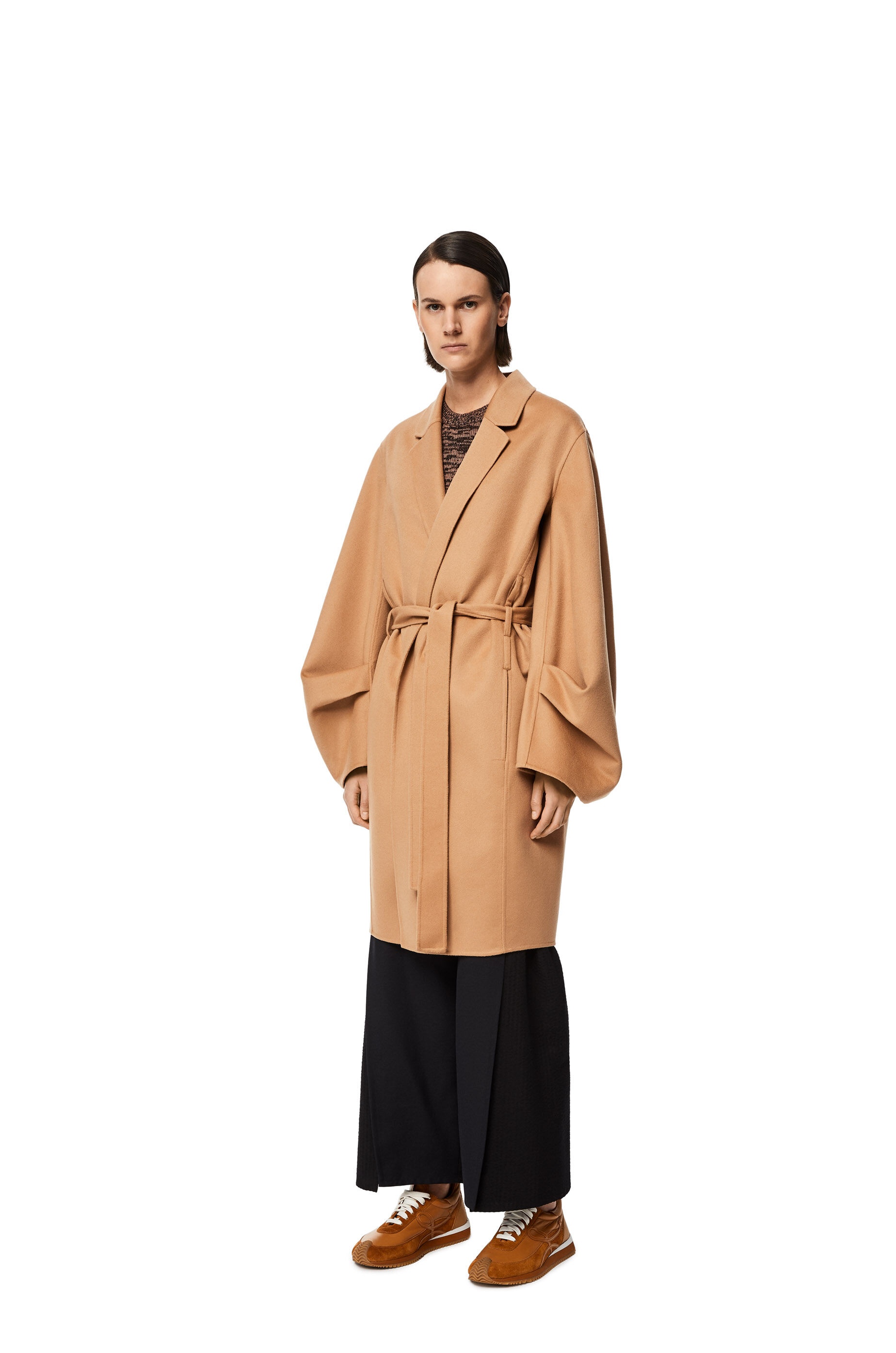 Belted coat in wool and cashmere - 3