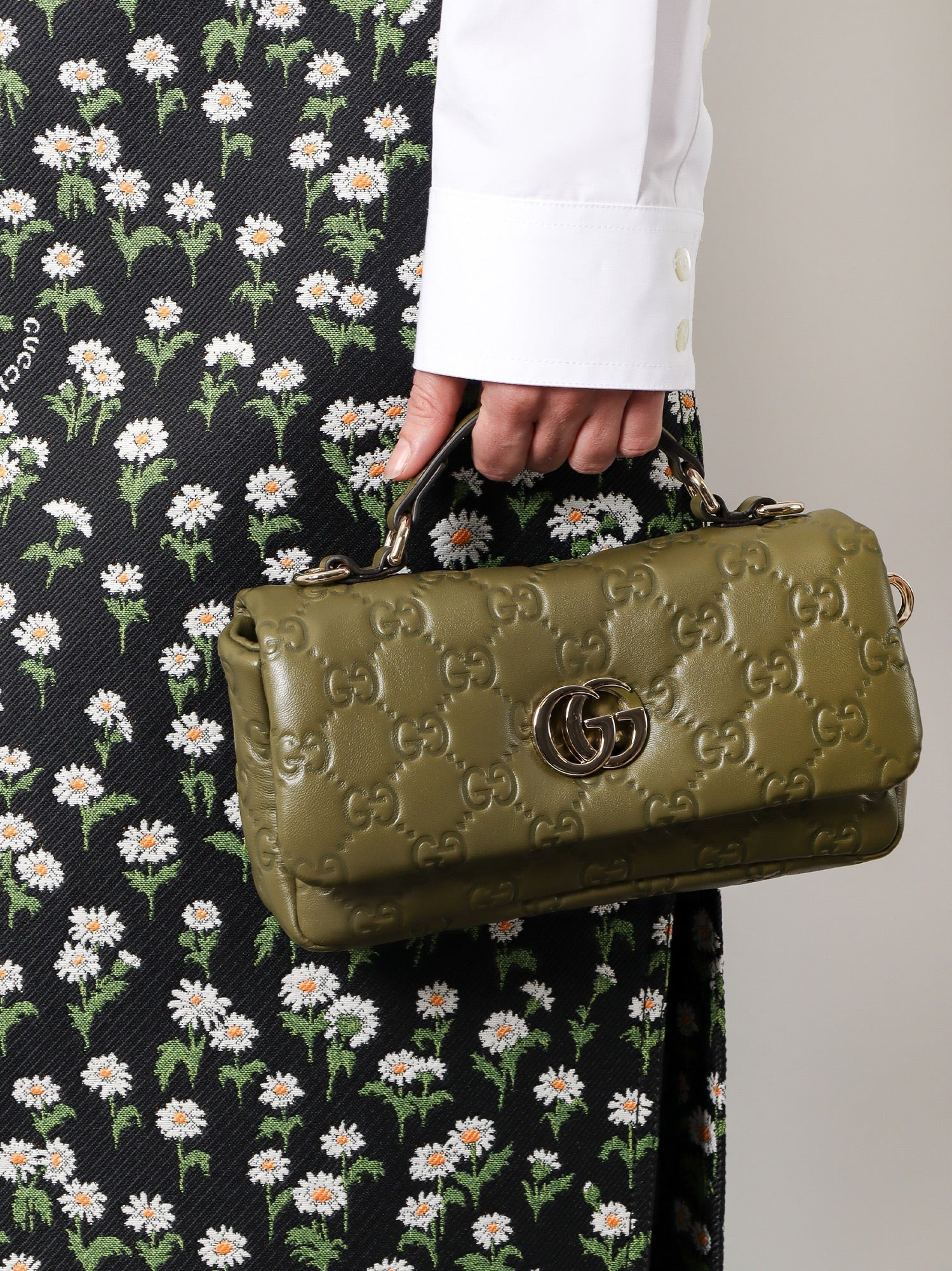 Gucci Mini Gg Milano Leather Handbag With All-Over Gg Motif - 2