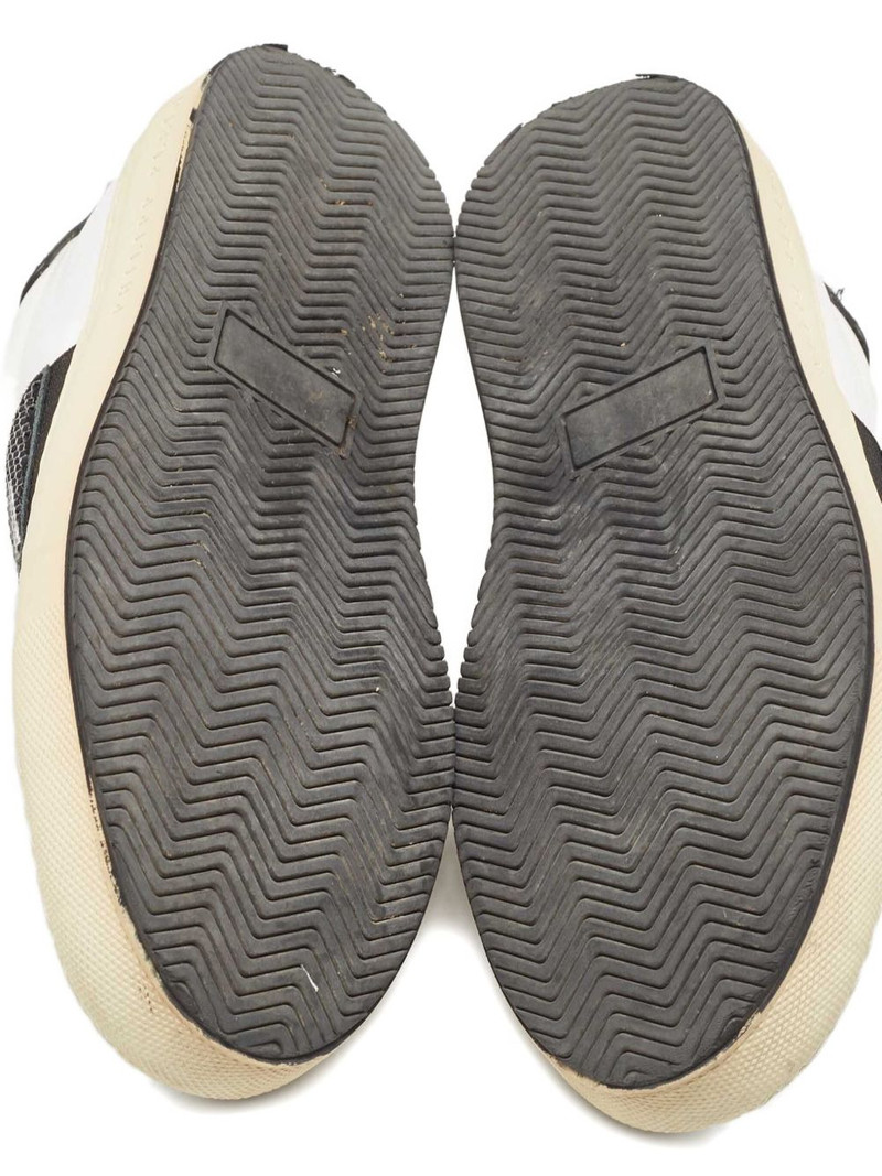 crystal-embellishment leather sneakers 4