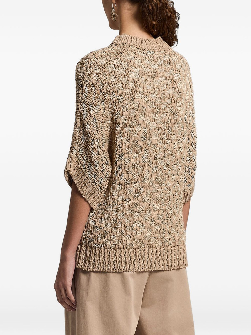 open-knit short-sleeved sweater 3