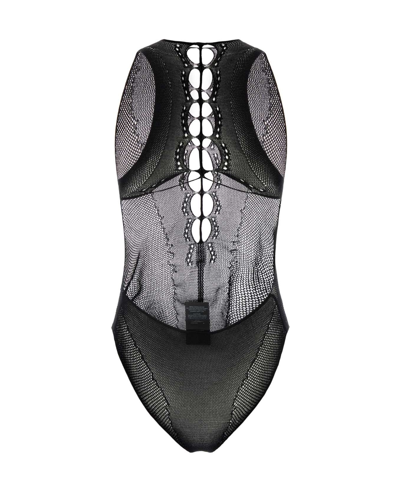 Black Mesh Bodysuit - 2