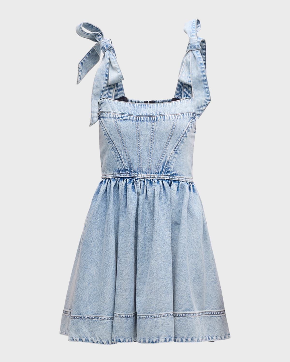 Amina Corset Denim Mini Dress - 1