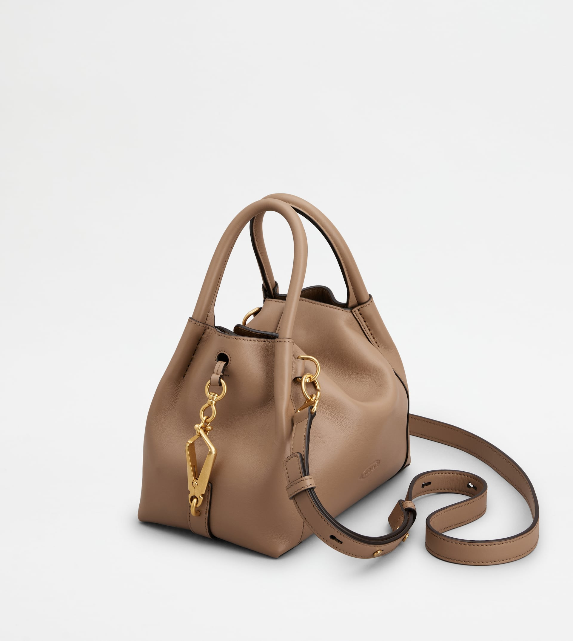SATCHEL IN LEATHER MINI - BEIGE - 5