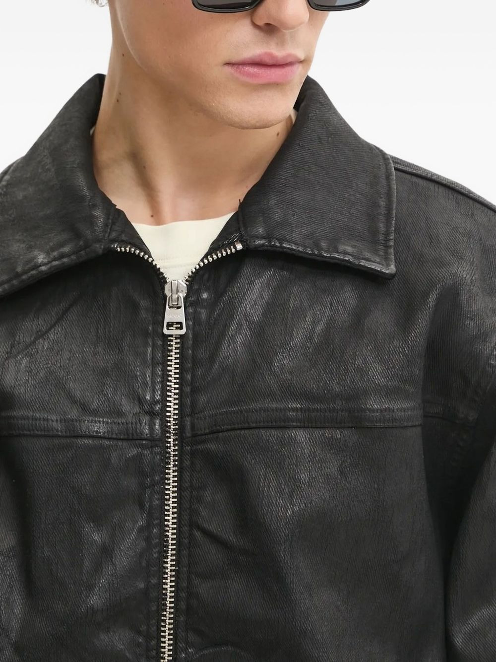 zip-fastening panelled jacket - 3