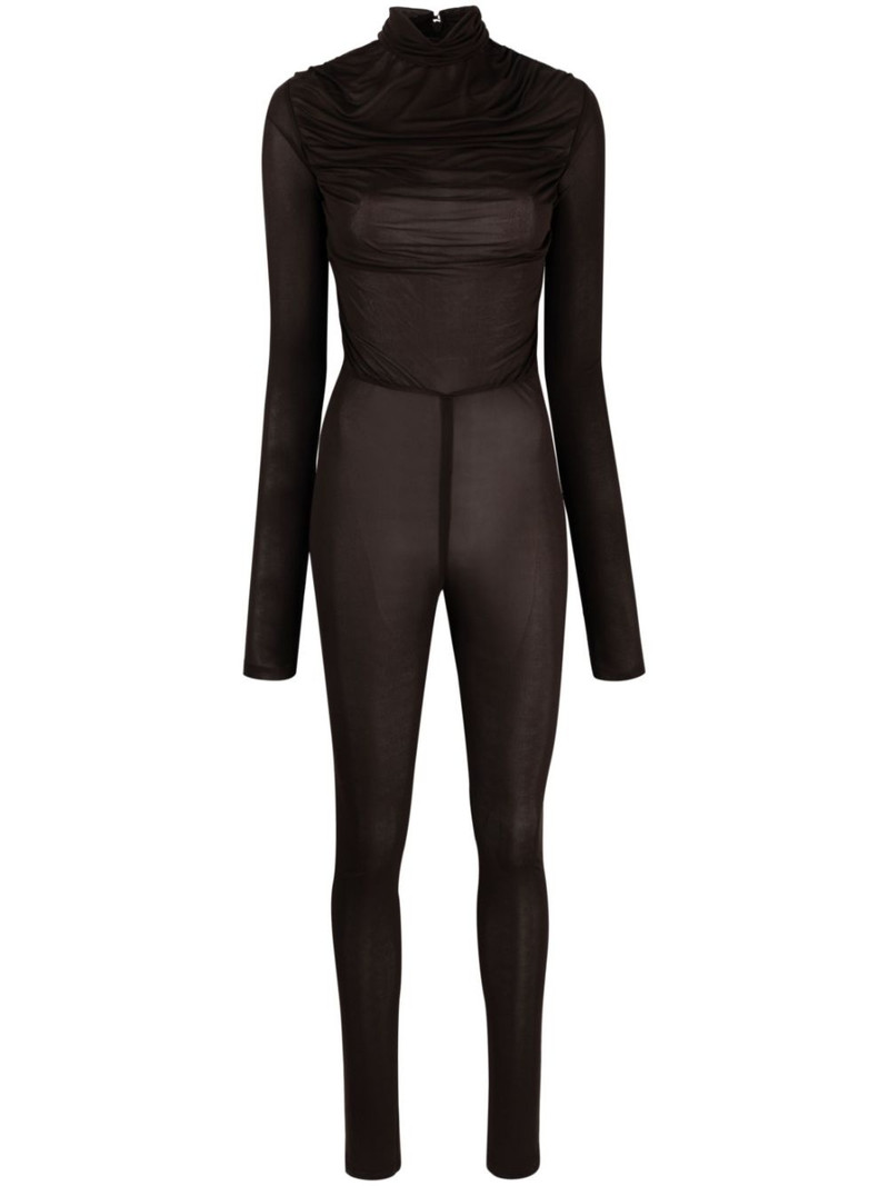 draped 디자인 세미 셰어 jumpsuit - 1