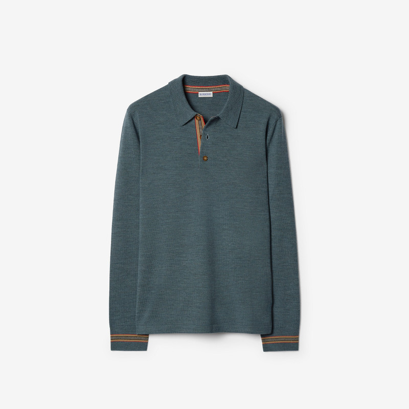 Long-sleeve Wool Polo Shirt 1