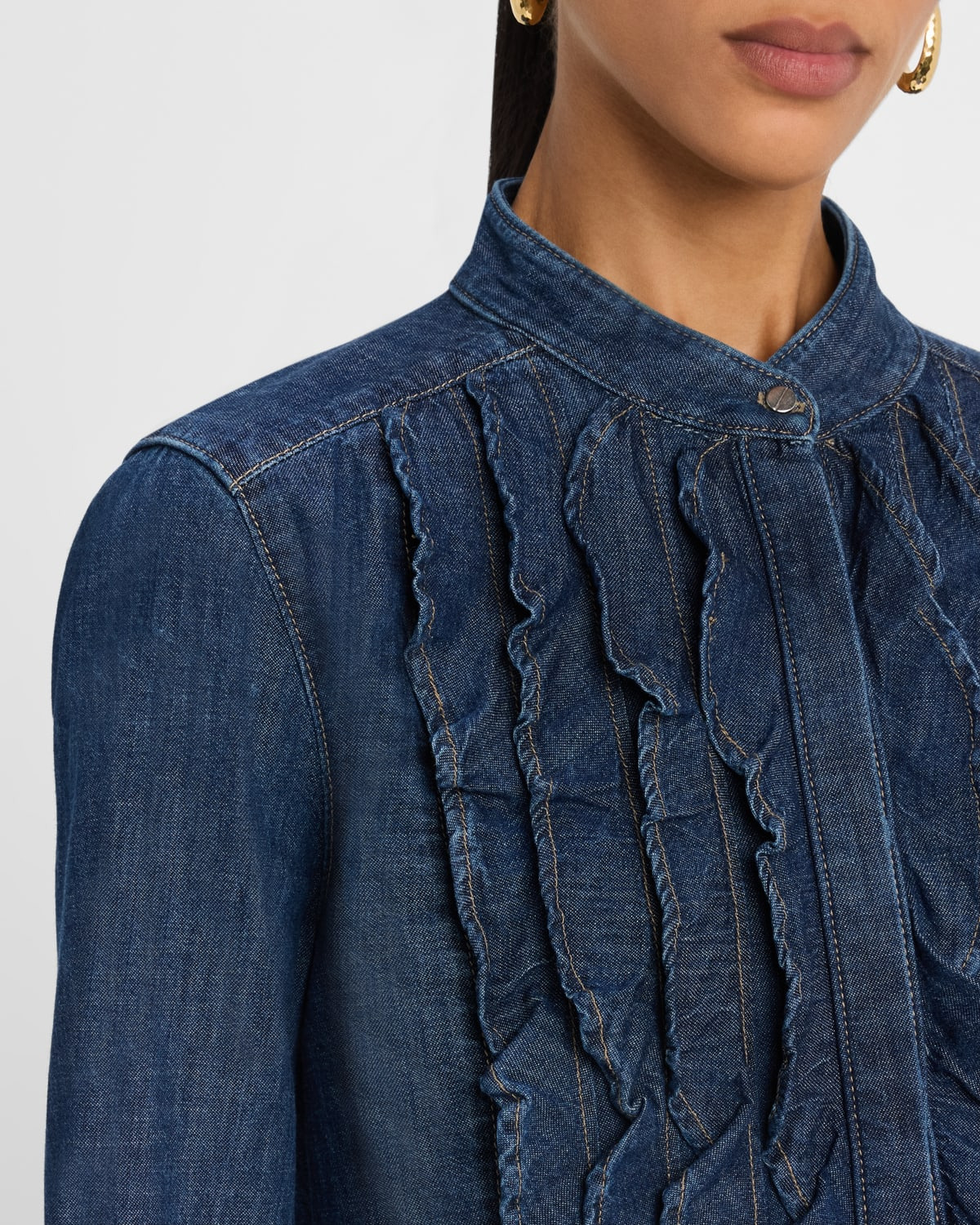 Denim Patti Tuxedo Shirt - 5