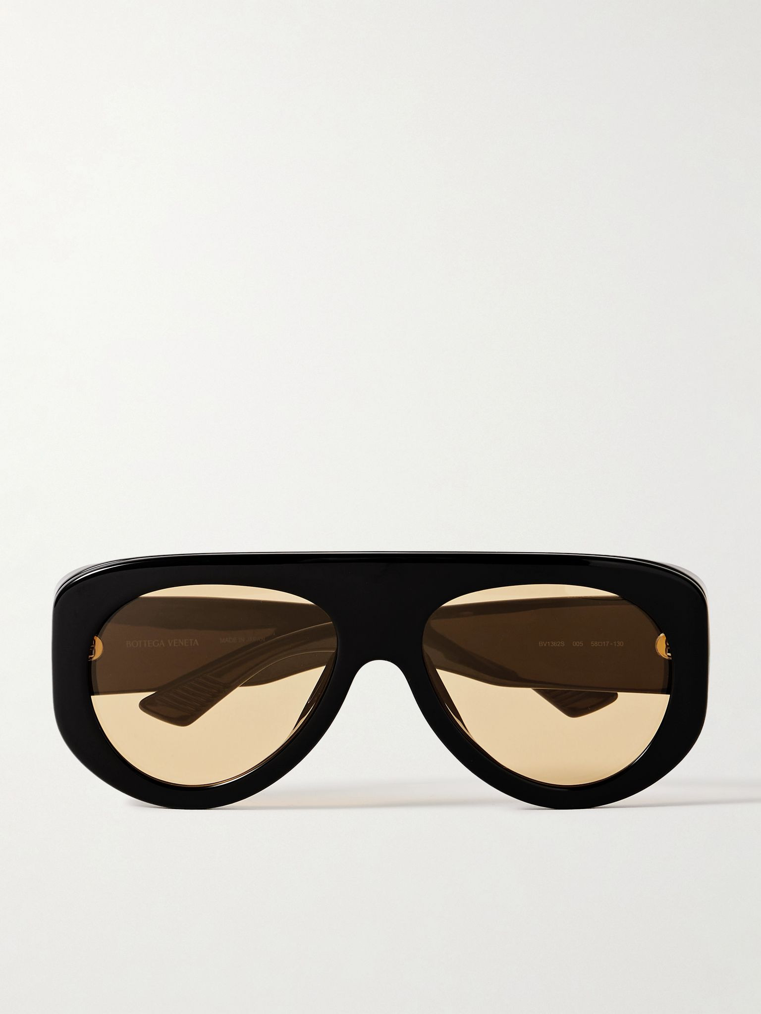 Aviator-Style Acetate Sunglasses Black - 1