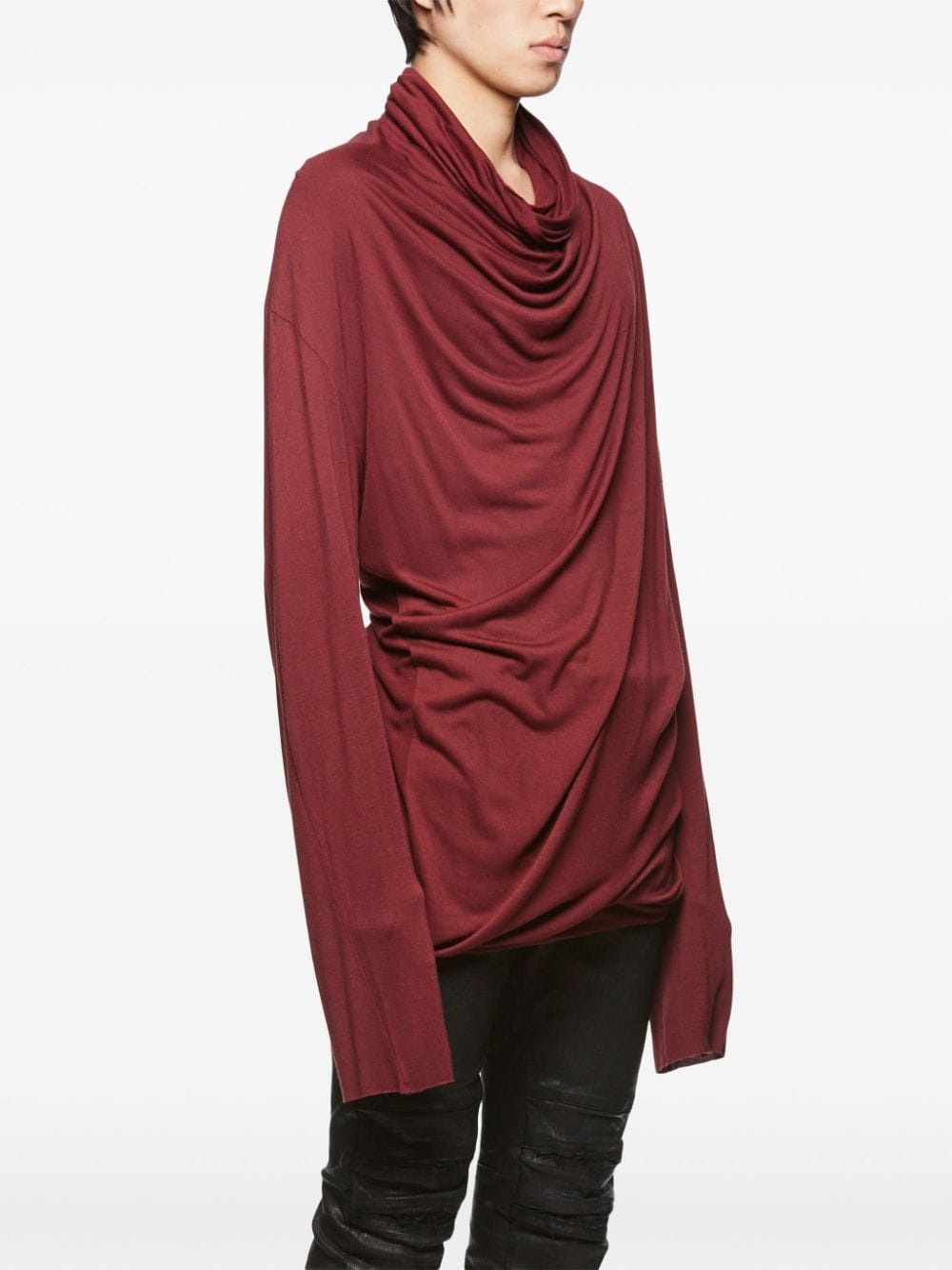 hood-neck long sleeve top - 3