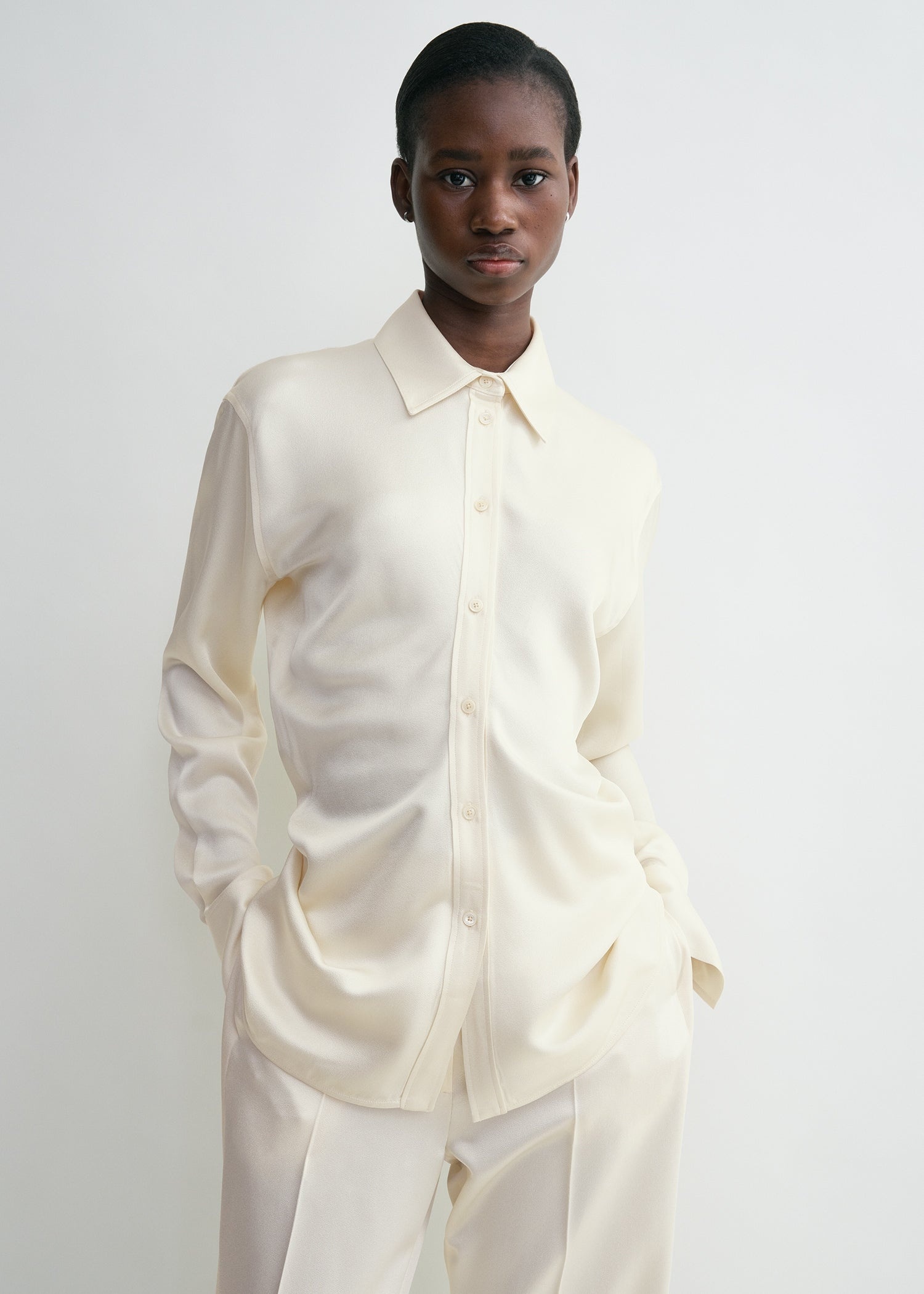 Slouch waist shirt macadamia - 3
