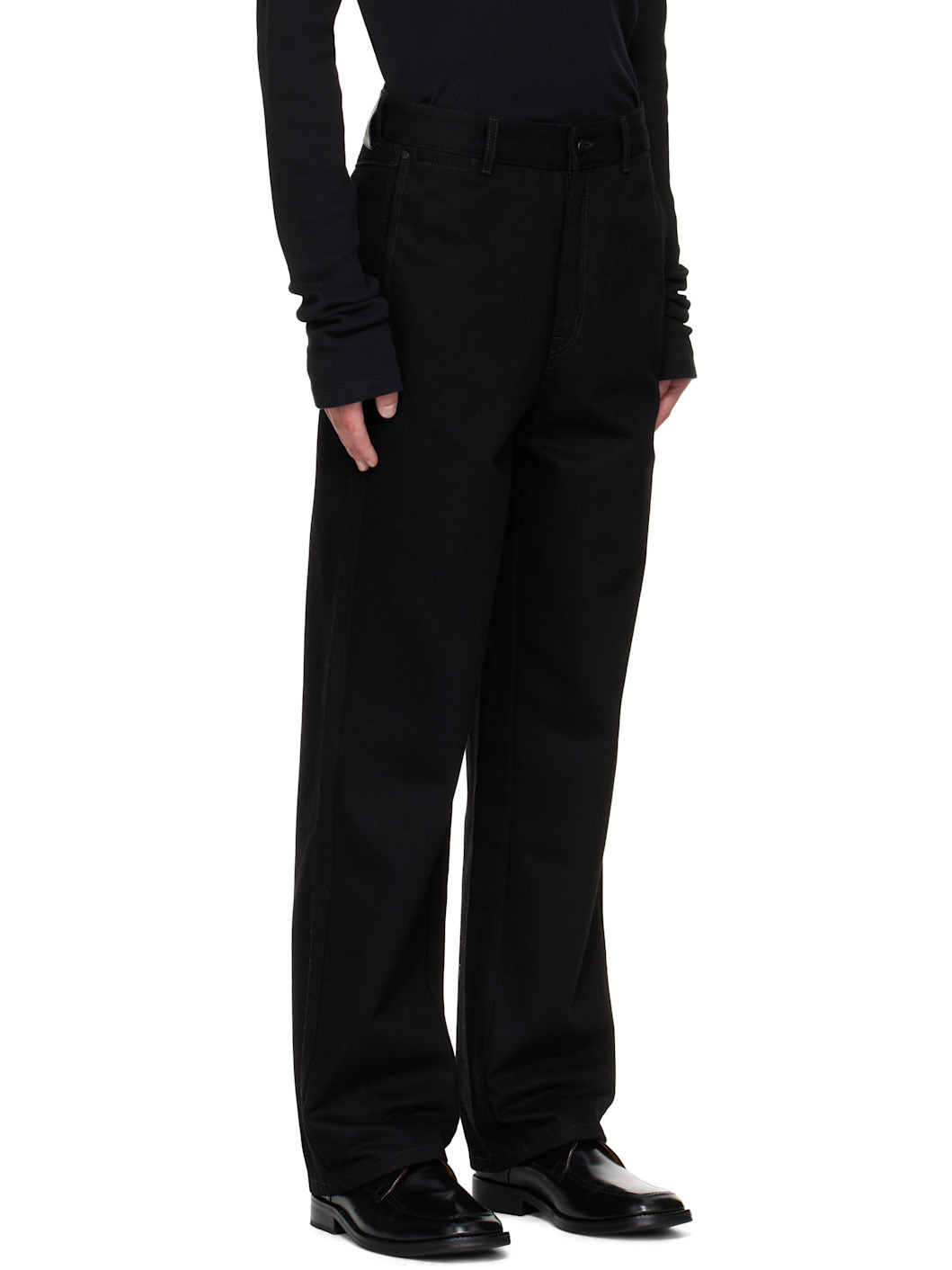 Black 5-Pocket Straight-Leg Jeans - 2