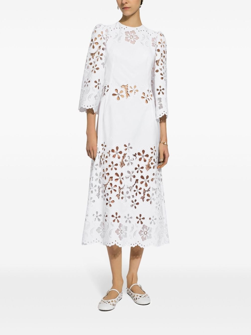 cut-out stretch-cotton midi dress - 3