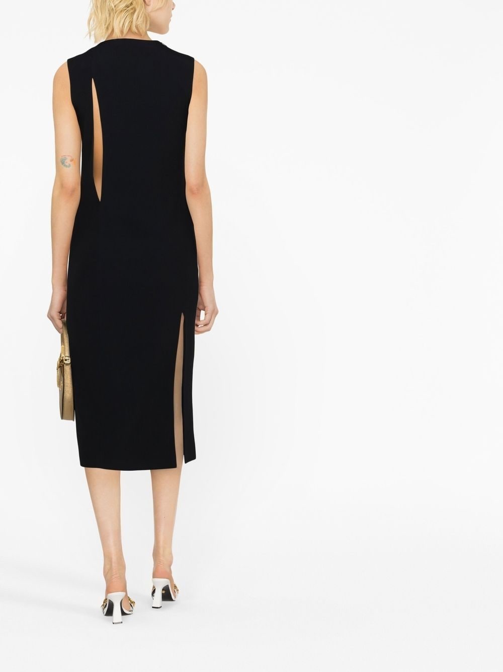 cut-out sleeveless midi dress - 4