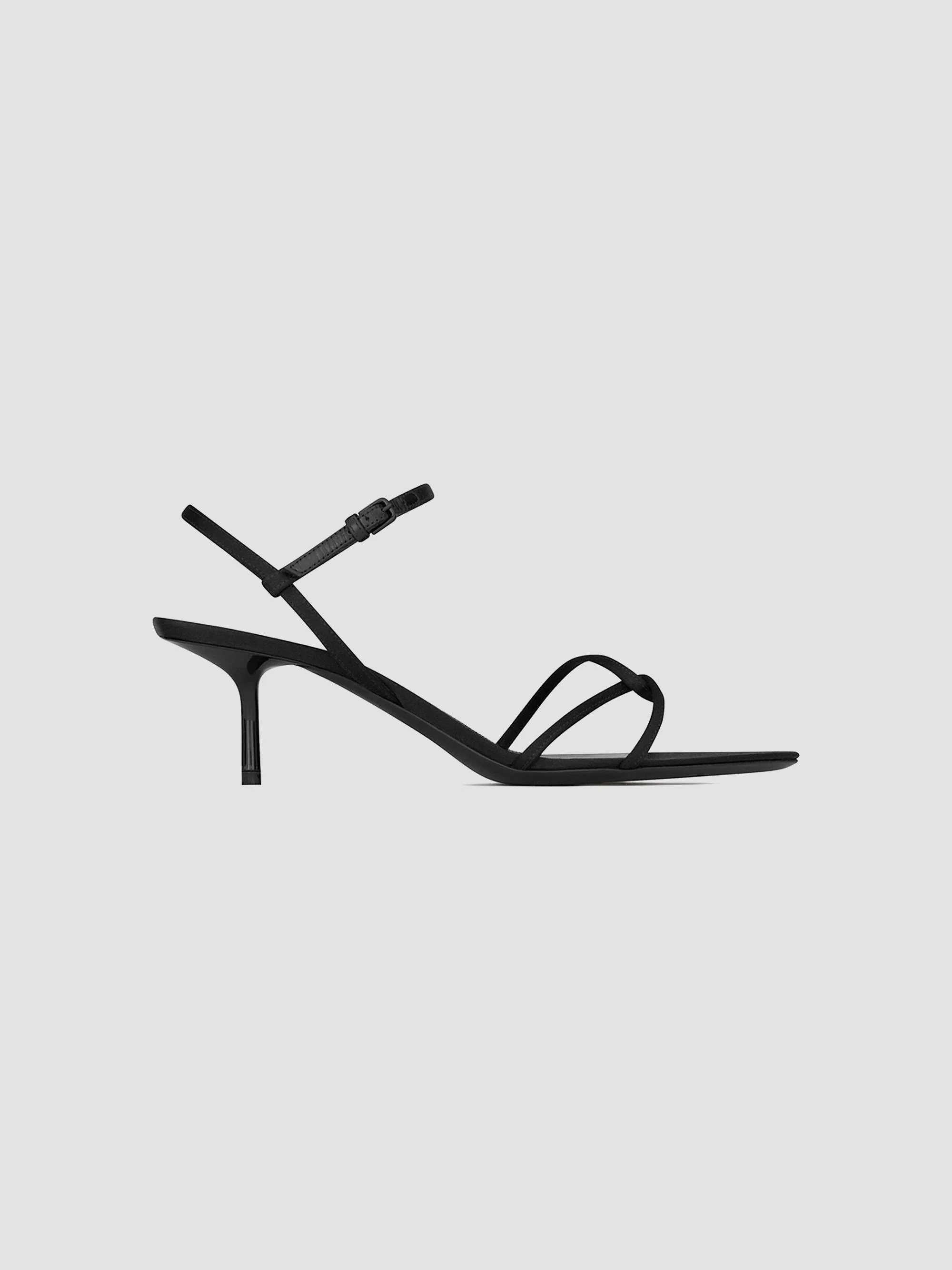 Women's Clara Sandals in Crepe Satin - Black - 1