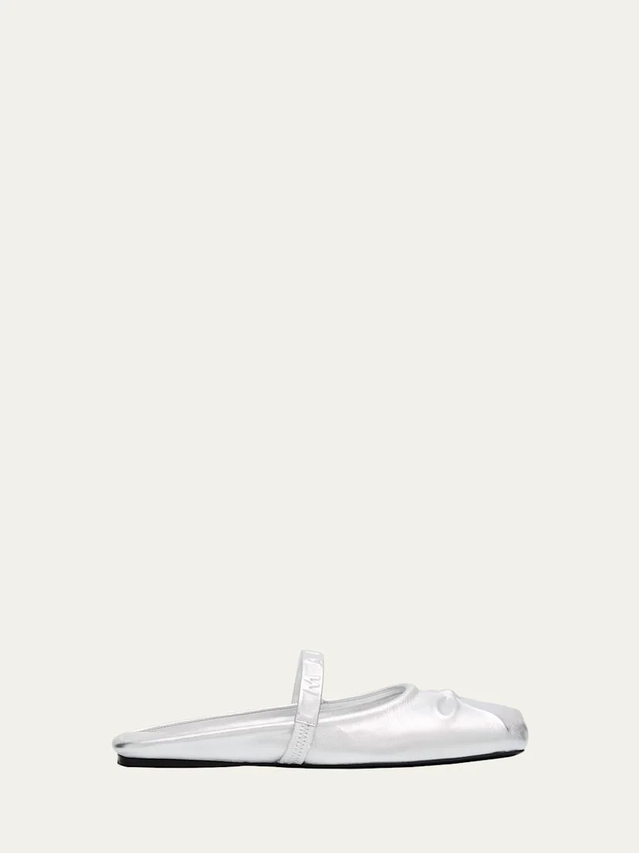 Sabot Metallic Mary Jane Ballerina Flats - 1