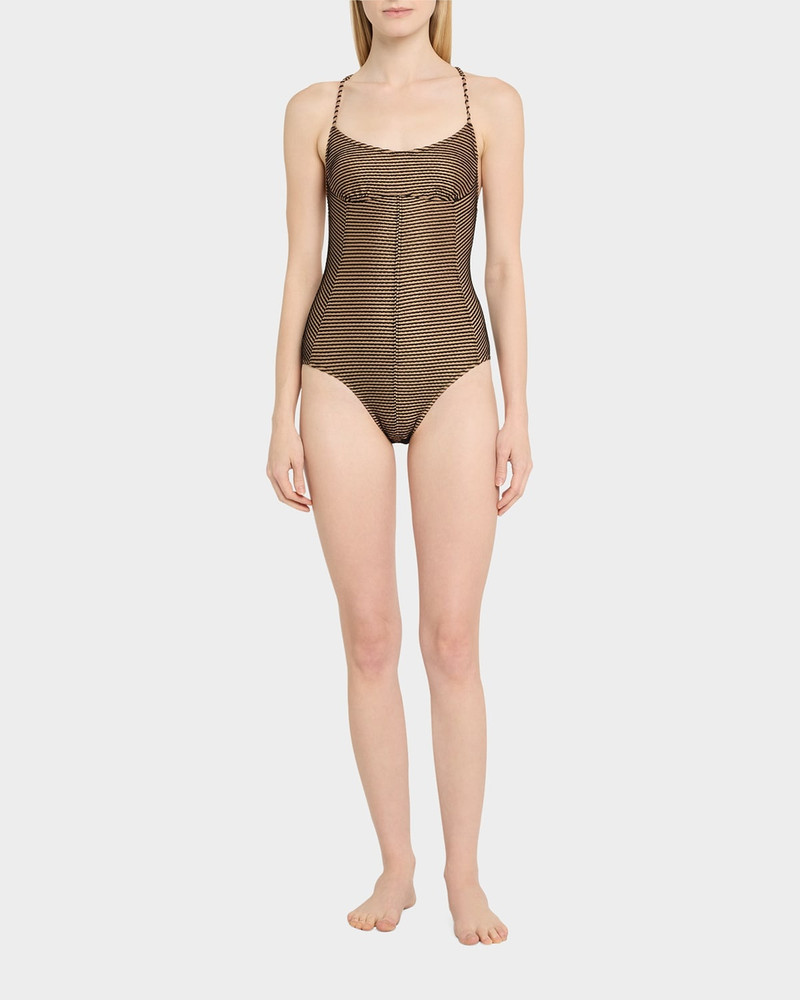 ULLA JOHNSON Positano Scalloped One-Piece Swimsuit outlook