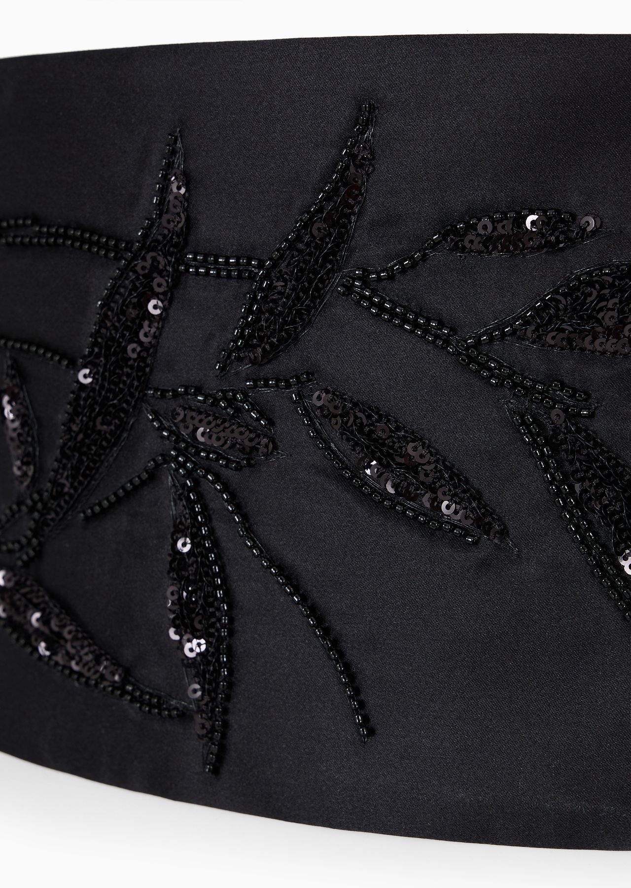 Pure silk cummerbund with sequin embroidery - 2