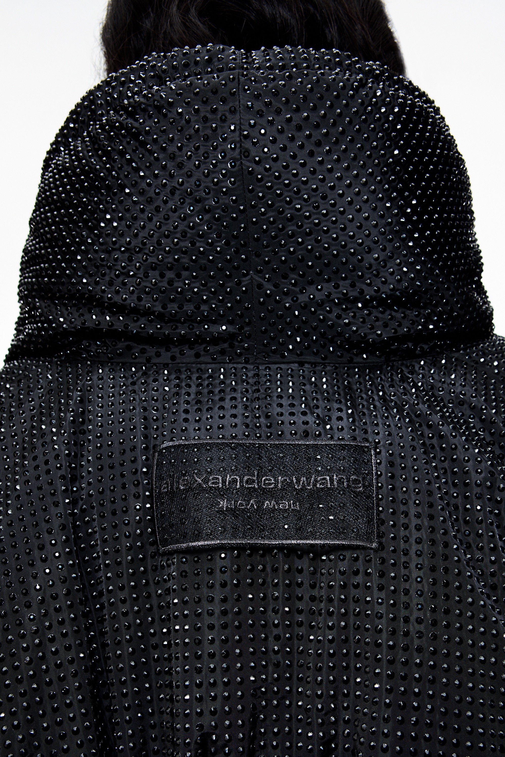 Alexander Wang crystal hotfix cropped puffer jacket