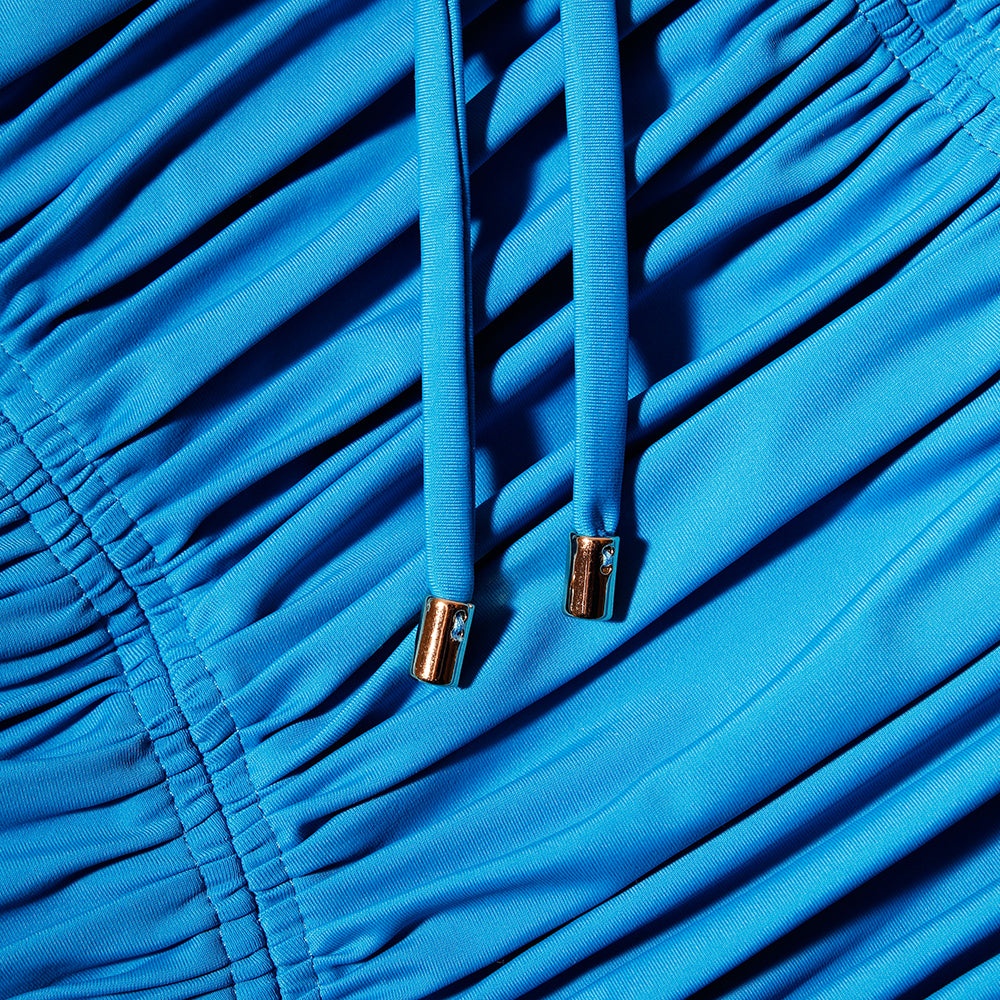 Blue Jersey Strappy Swimsuit - 6