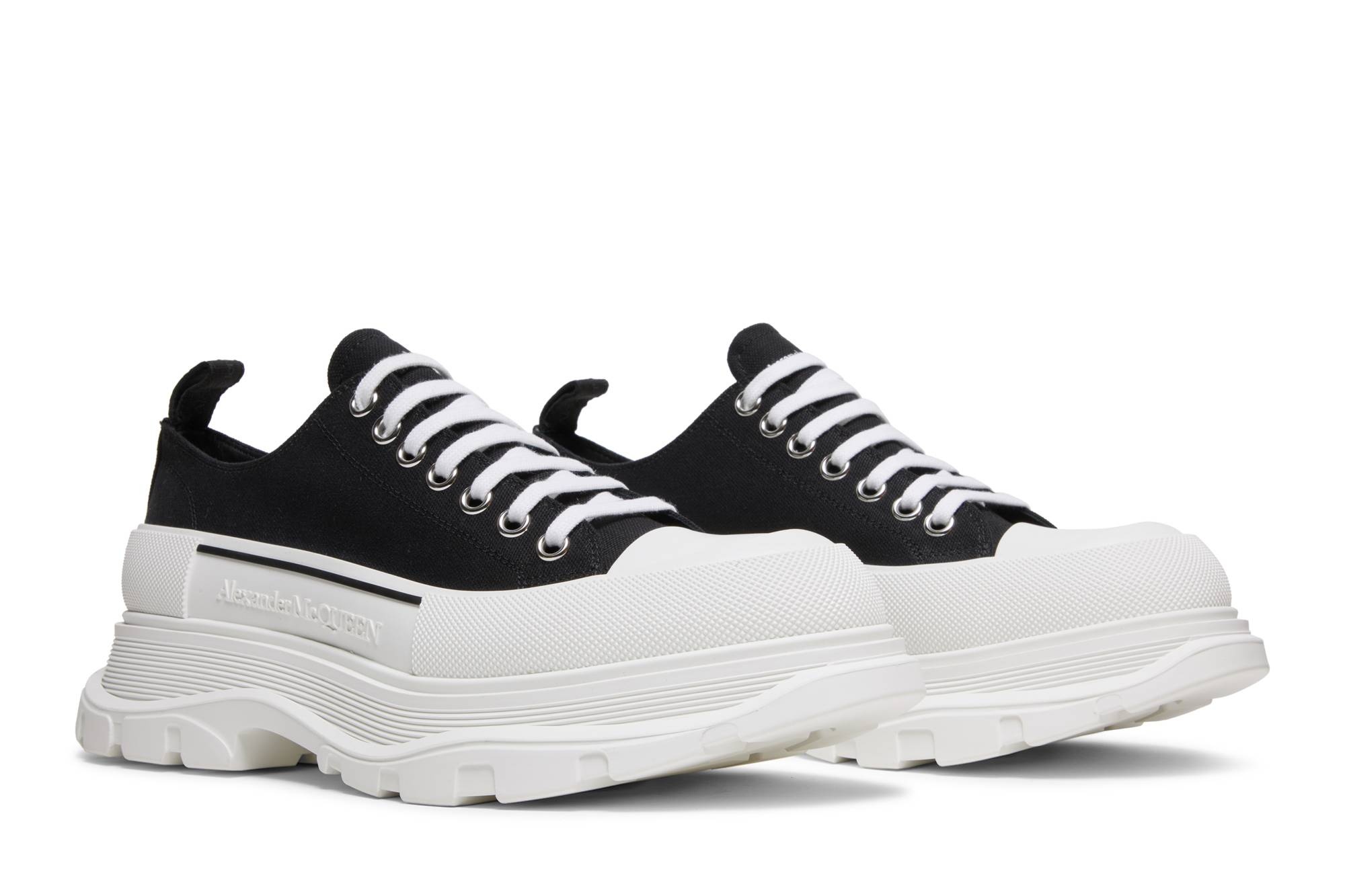 Alexander McQueen Tread Slick Lace Up 'Black White' - 8