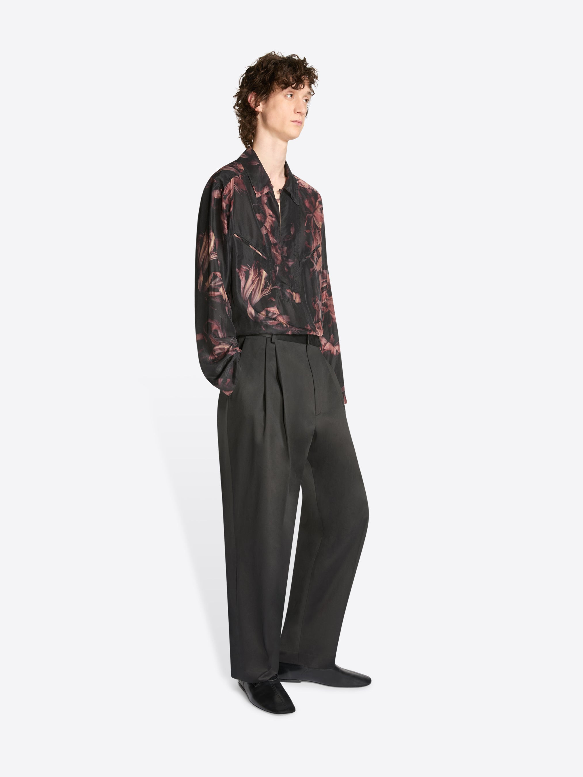 PLEATED COTTON PANTS - 3