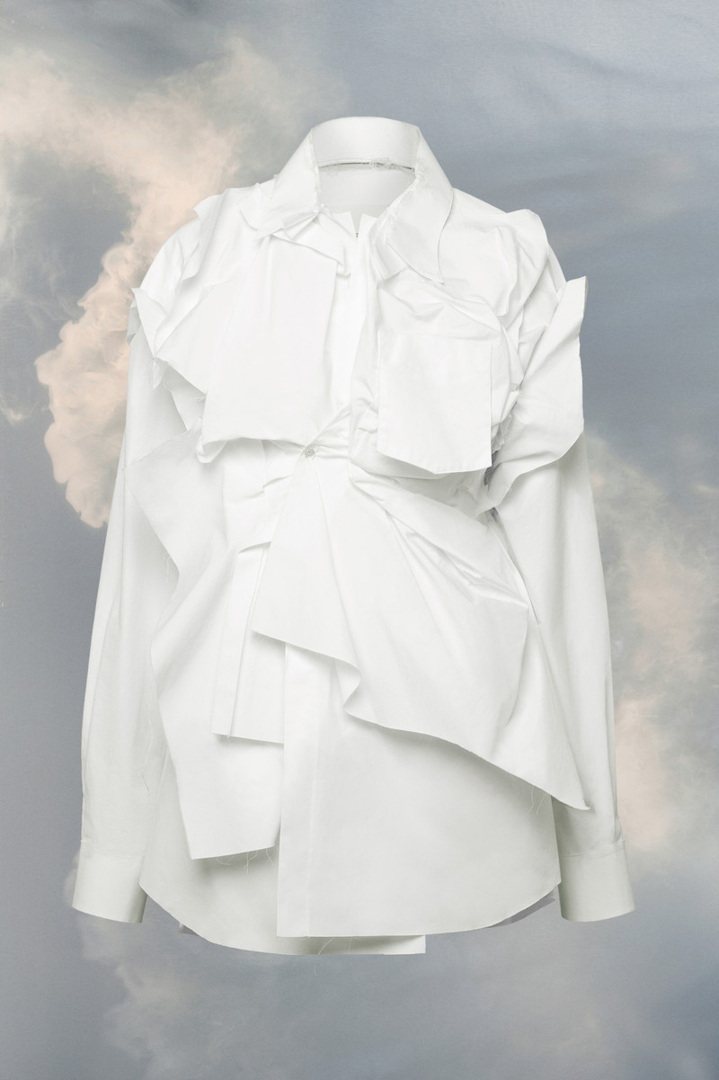 Frayed cotton poplin shirt 1