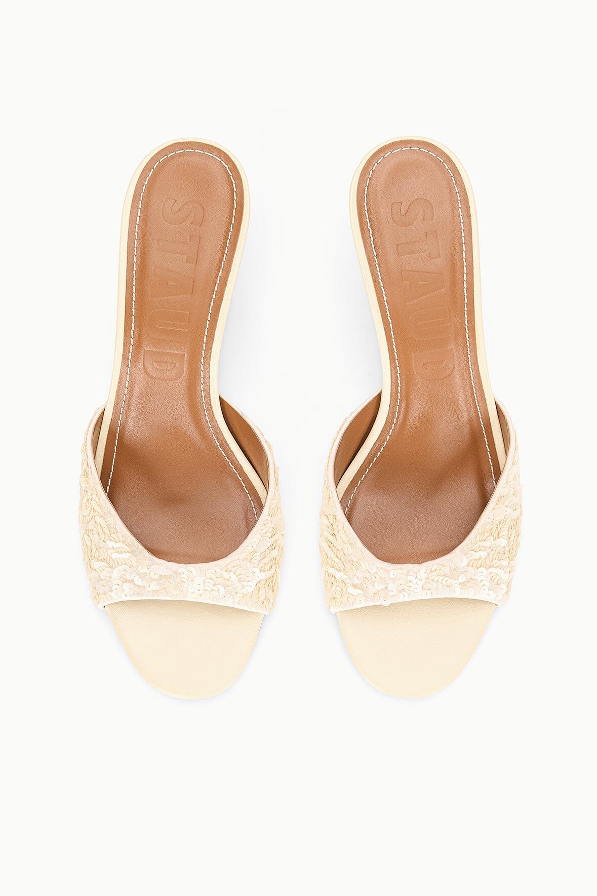 STAUD BRIGITTE MULE CREAM SEQUINS - 7