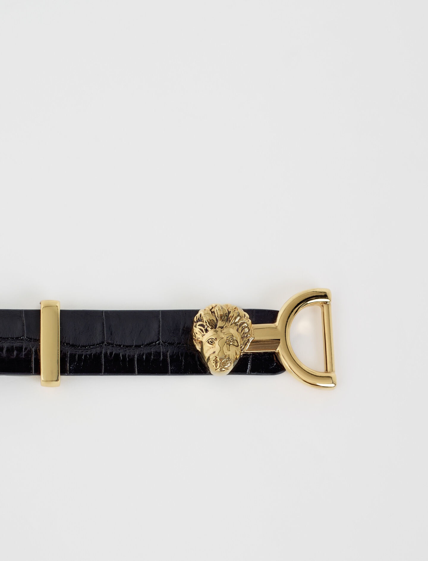 Thin leather belt with lion bit - 2