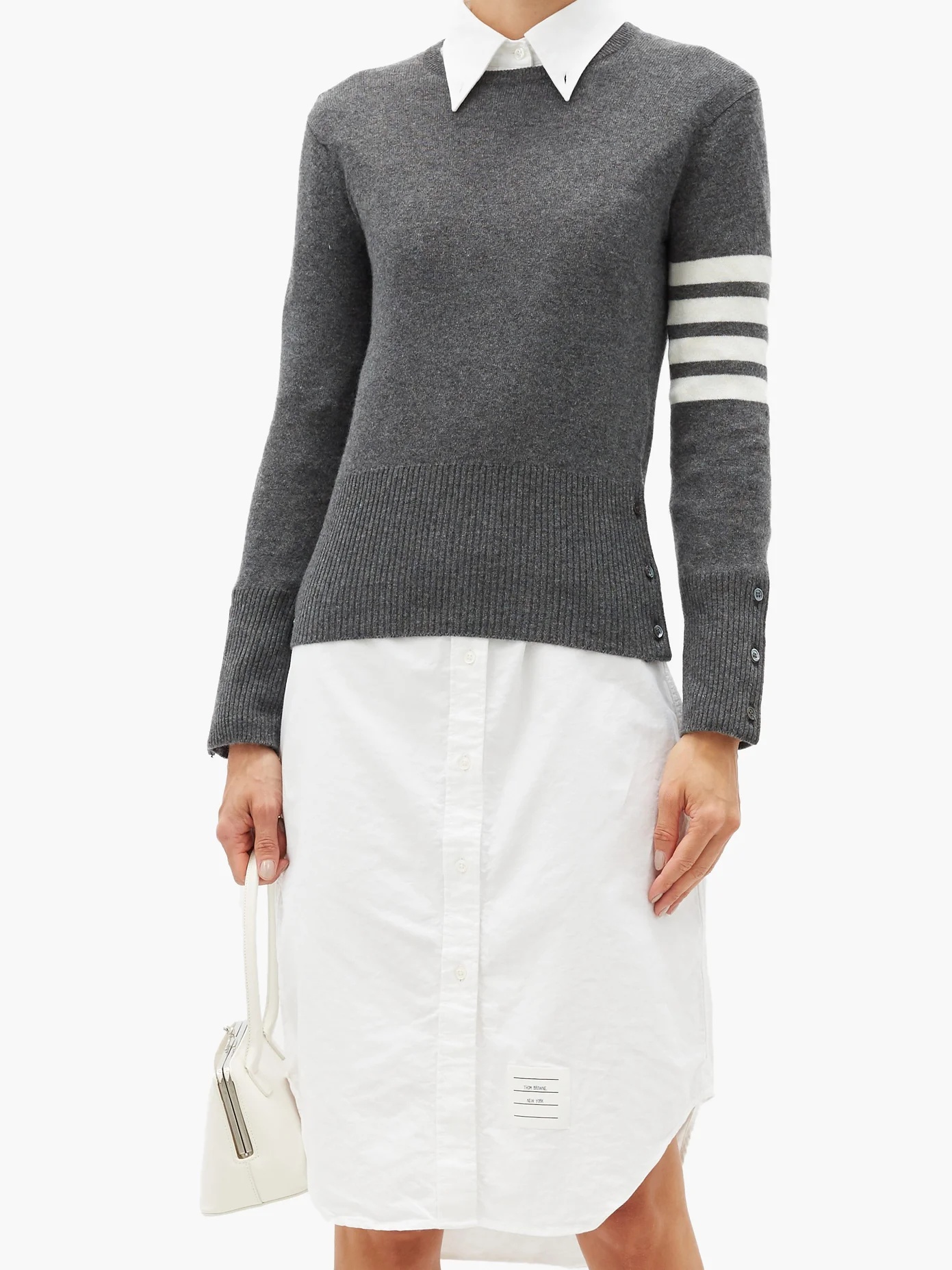 Four bar-intarsia cashmere sweater - 6