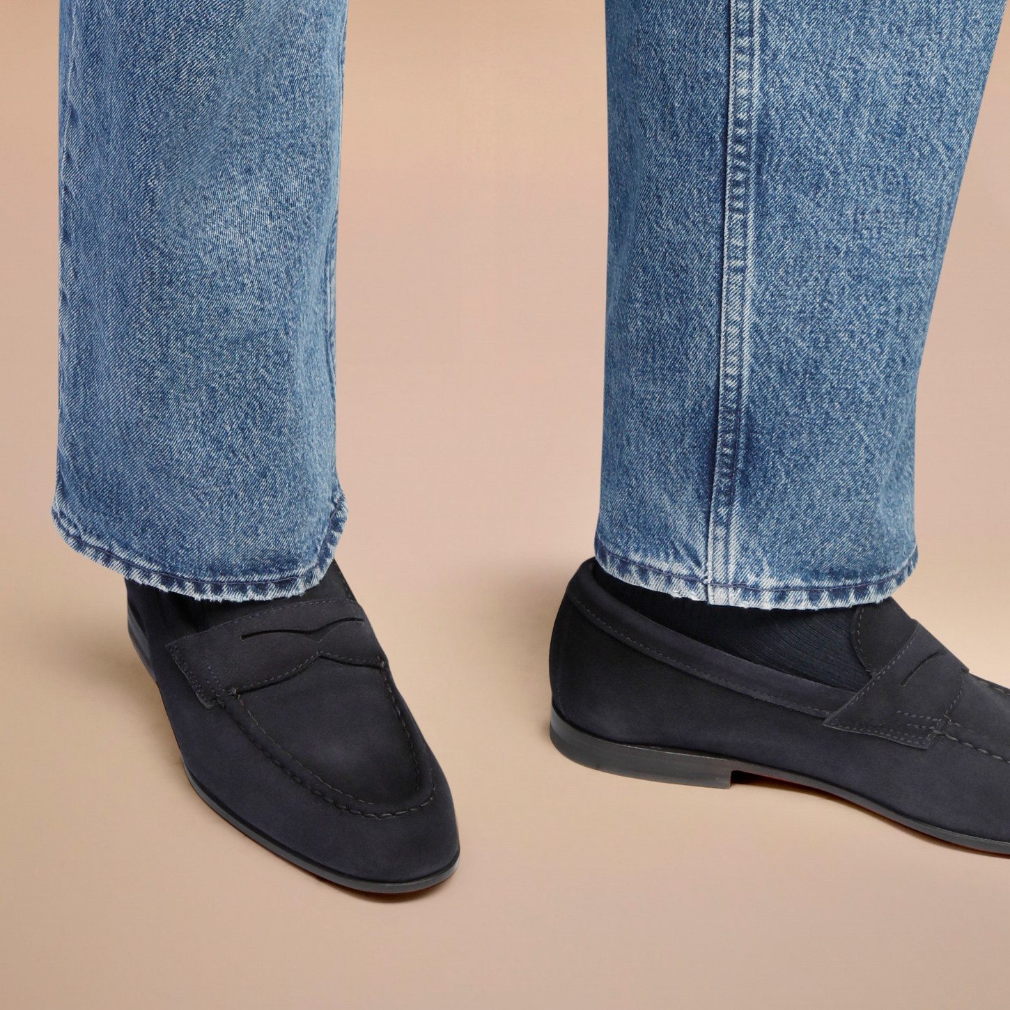 Men’s blue suede penny loafer - 2
