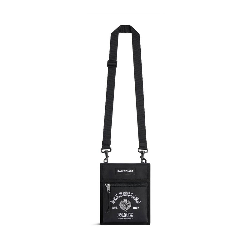 Explorer Small Pouch With Strap in Black/white 1