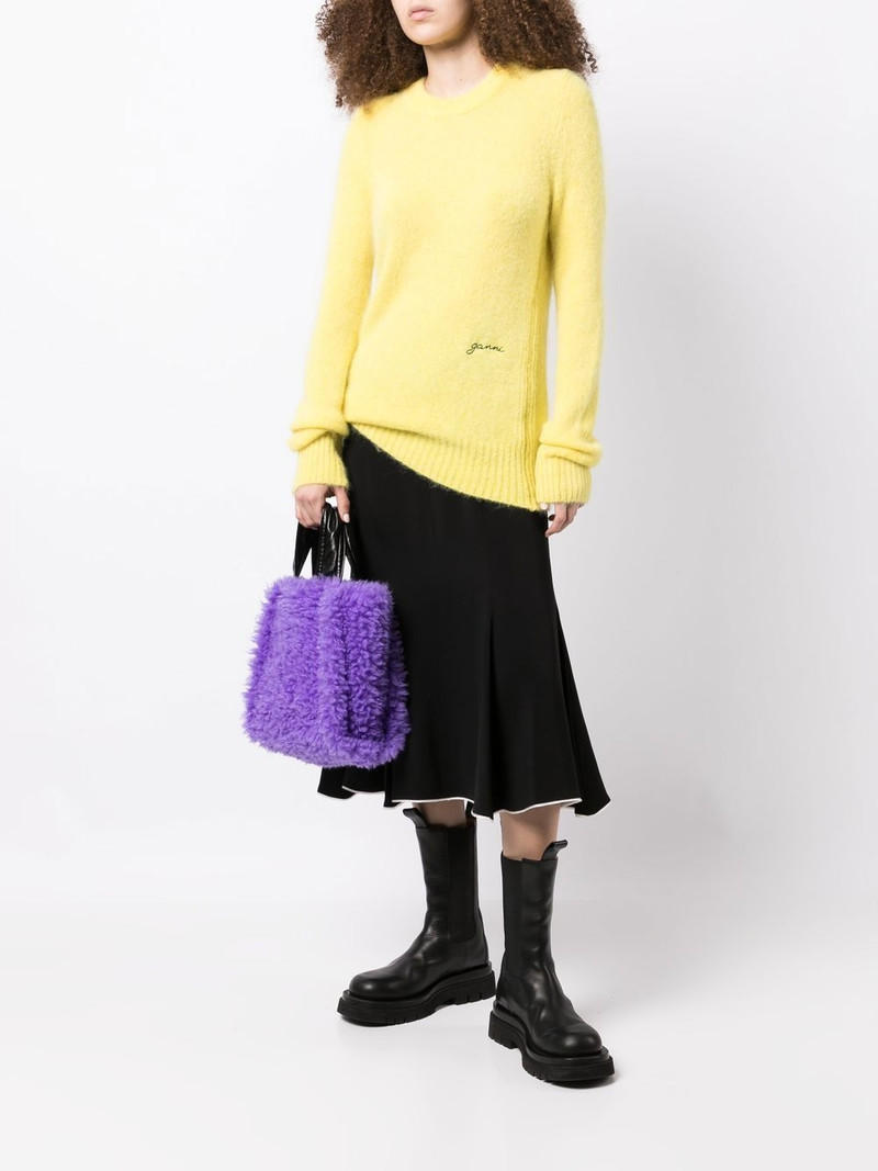 GANNI logo-embroidered crew-neck jumper outlook
