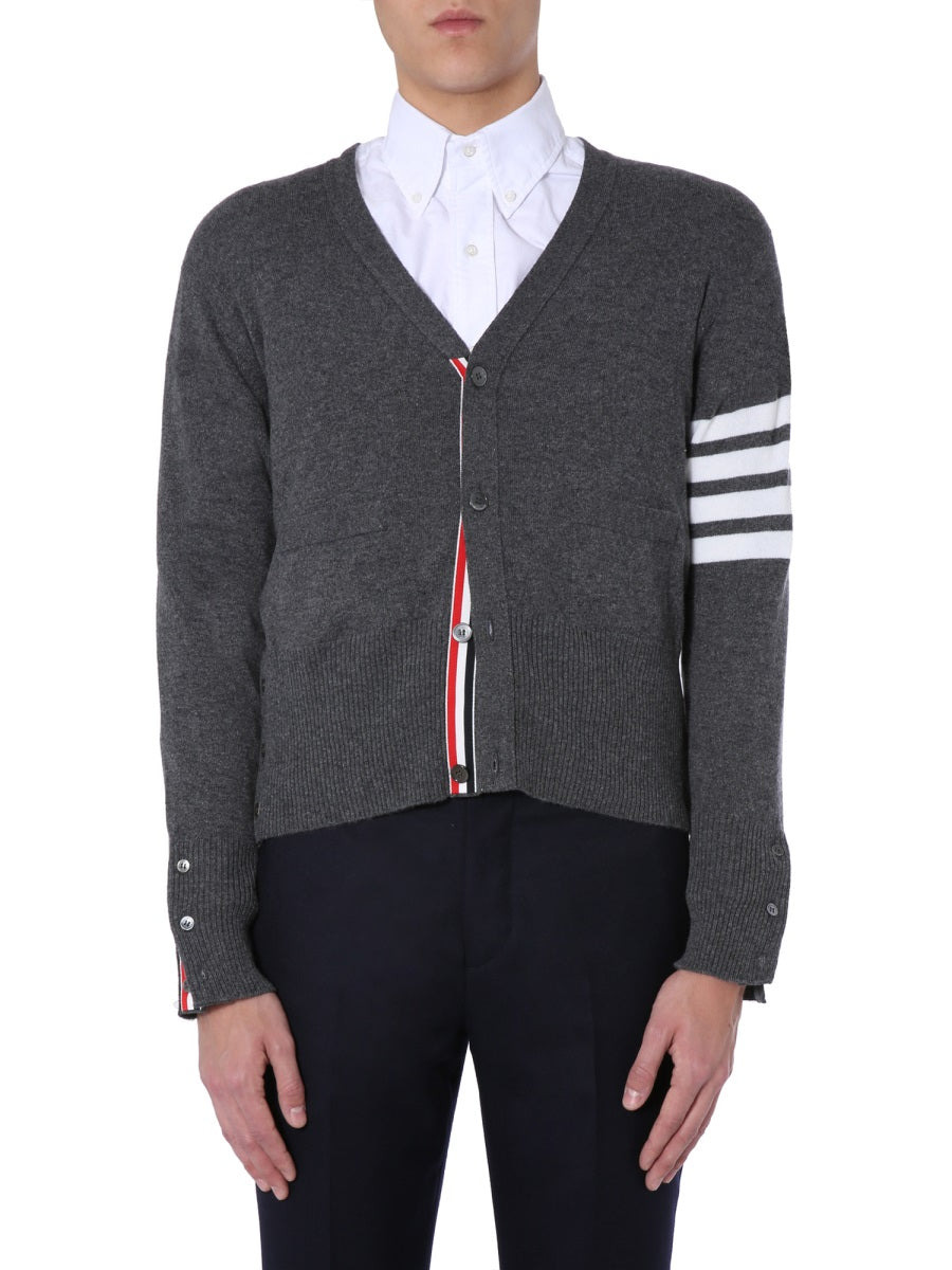 Thom Browne Men V-Neck Cardigan - 2