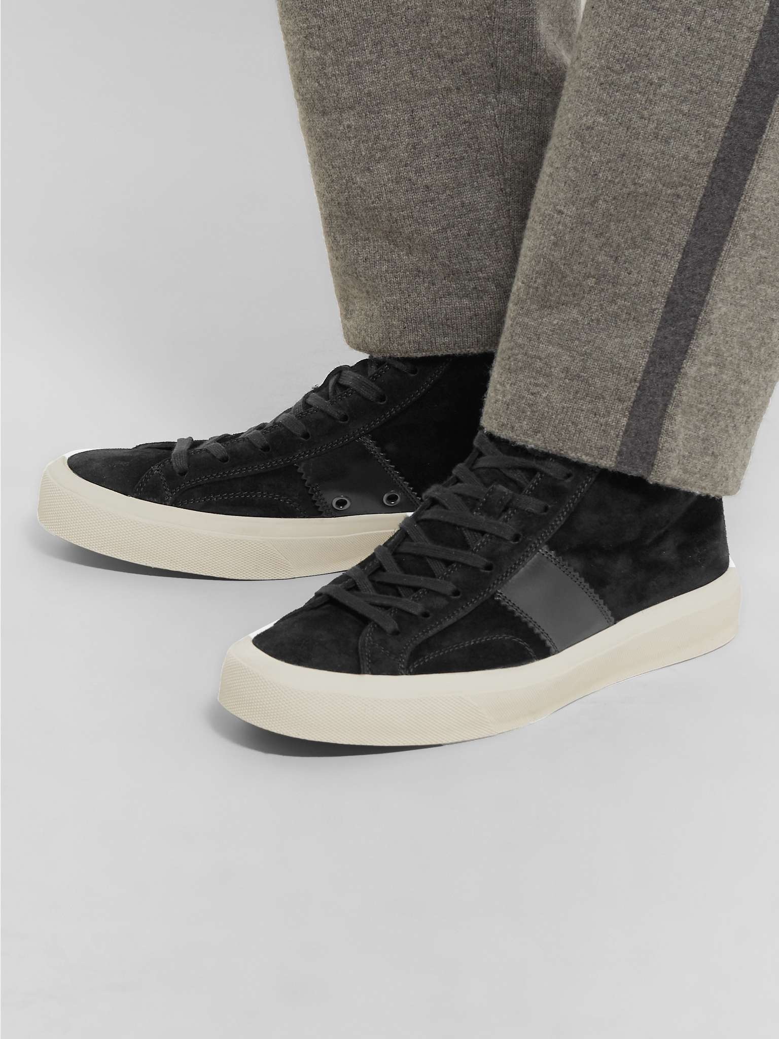 Cambridge Leather-Trimmed Suede High-Top Sneakers - 2