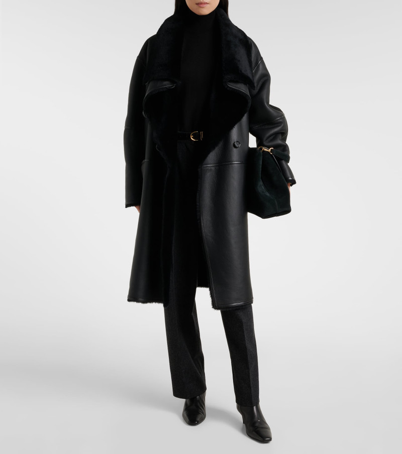 TOTEME Shearling-lined leather coat outlook