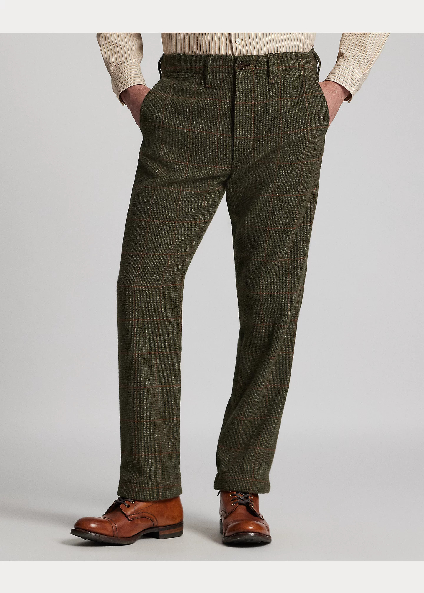 Windowpane Wool Tweed Officer’s Pant - 3